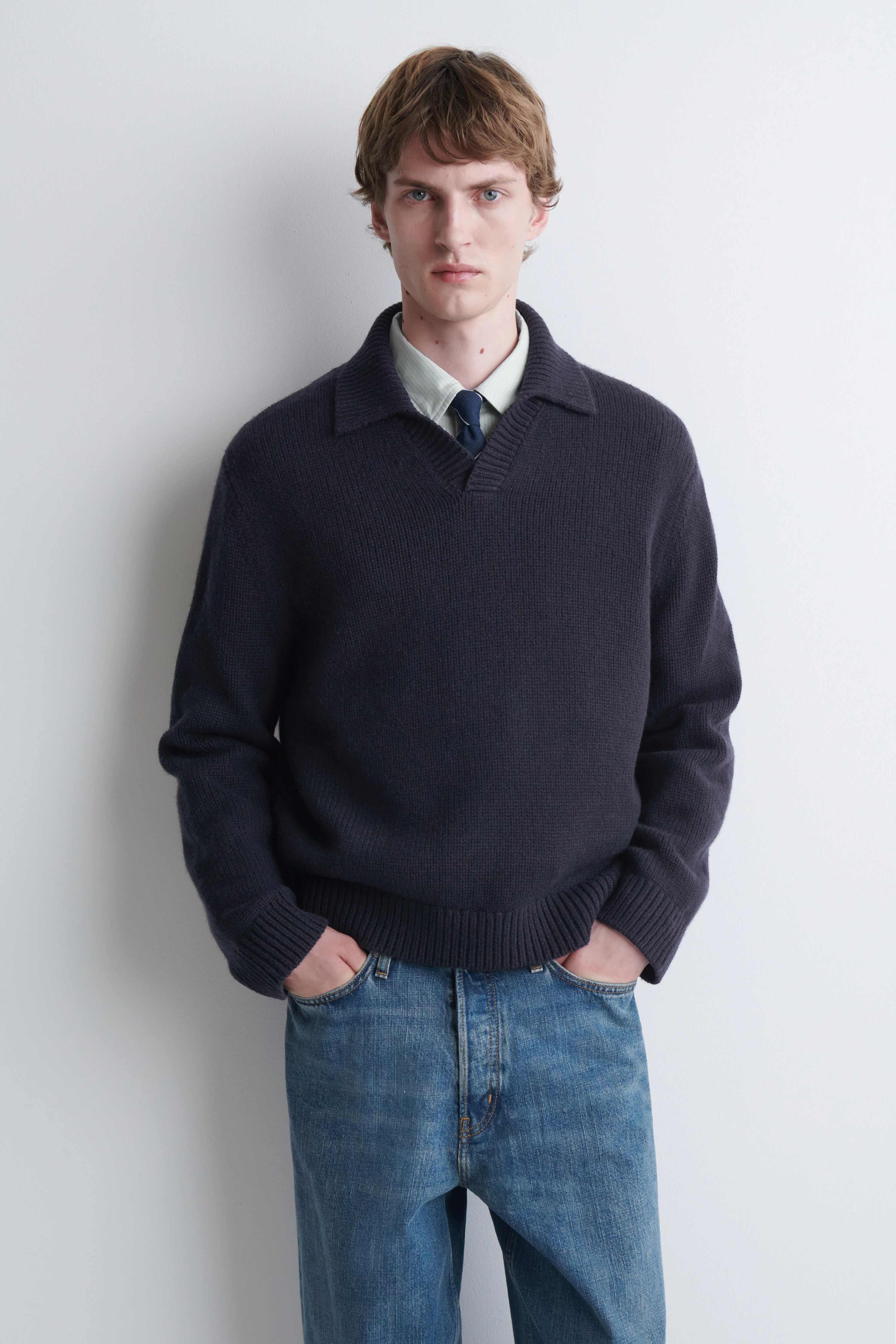 CHUNKY CASHMERE POLO JUMPER - 1
