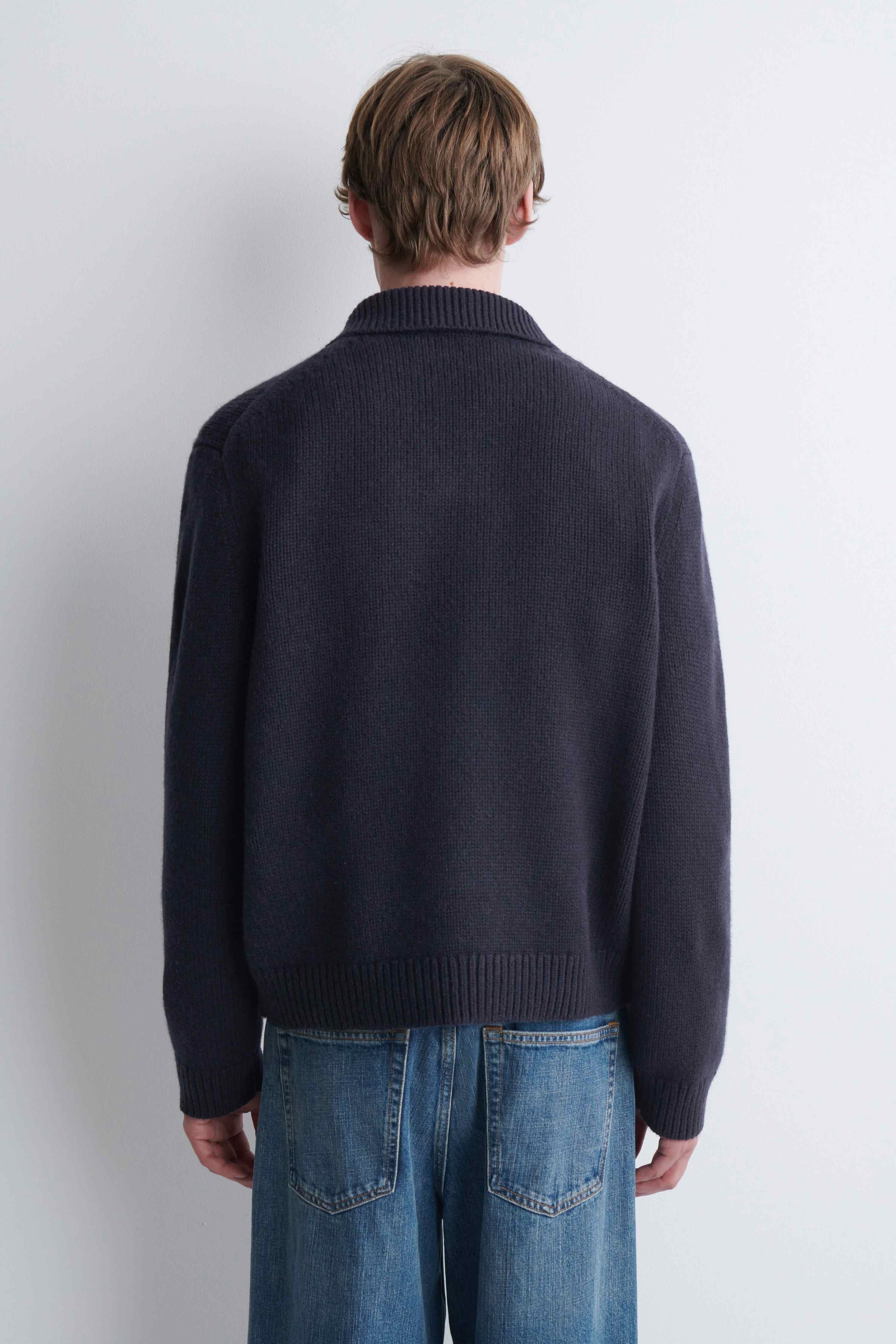 CHUNKY CASHMERE POLO JUMPER