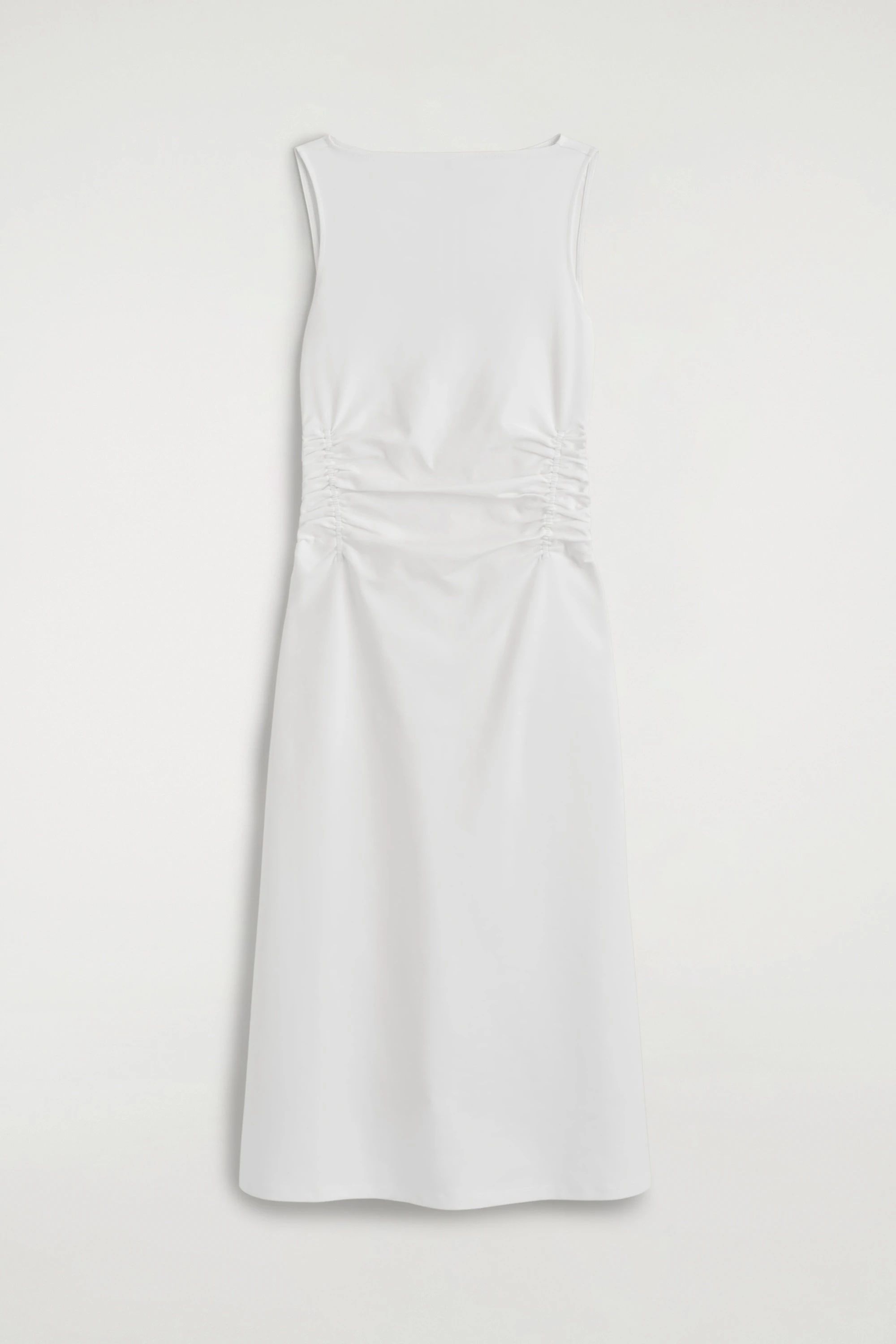 RUCHED-WAIST COTTON-JERSEY MIDI DRESS - 5