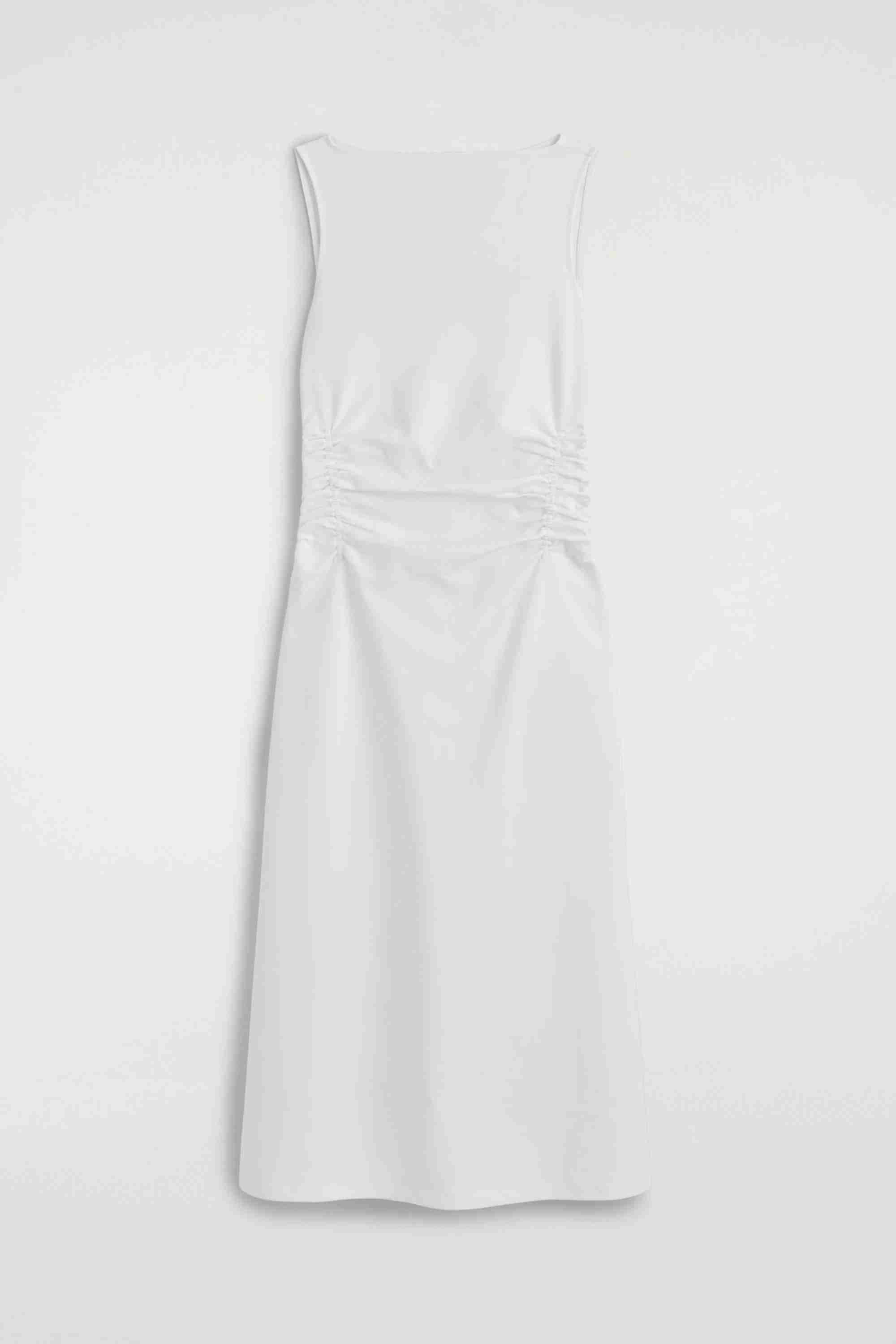 RUCHED-WAIST COTTON-JERSEY MIDI DRESS - 5