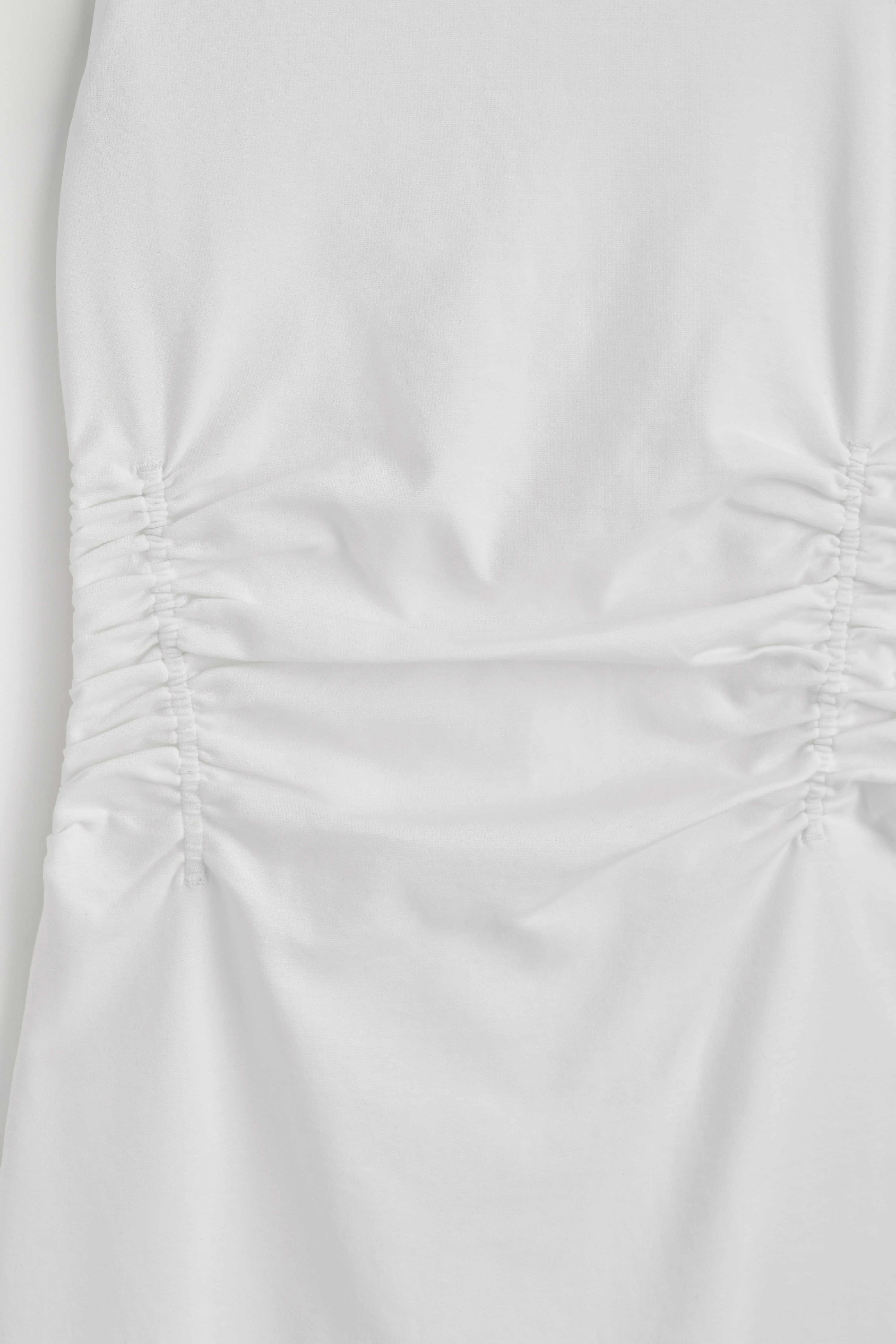 RUCHED-WAIST COTTON-JERSEY MIDI DRESS - 6