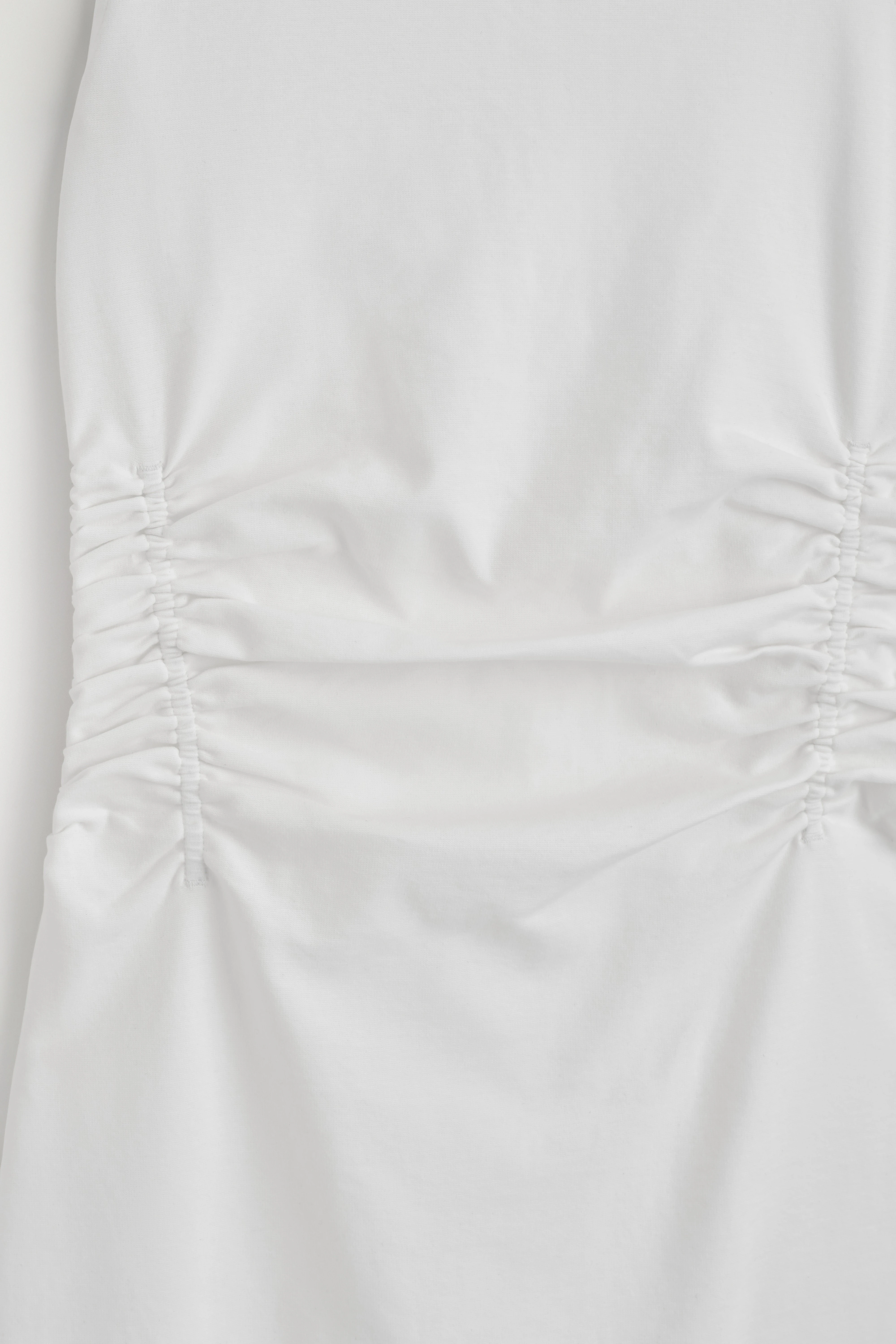 RUCHED-WAIST COTTON-JERSEY MIDI DRESS - 6