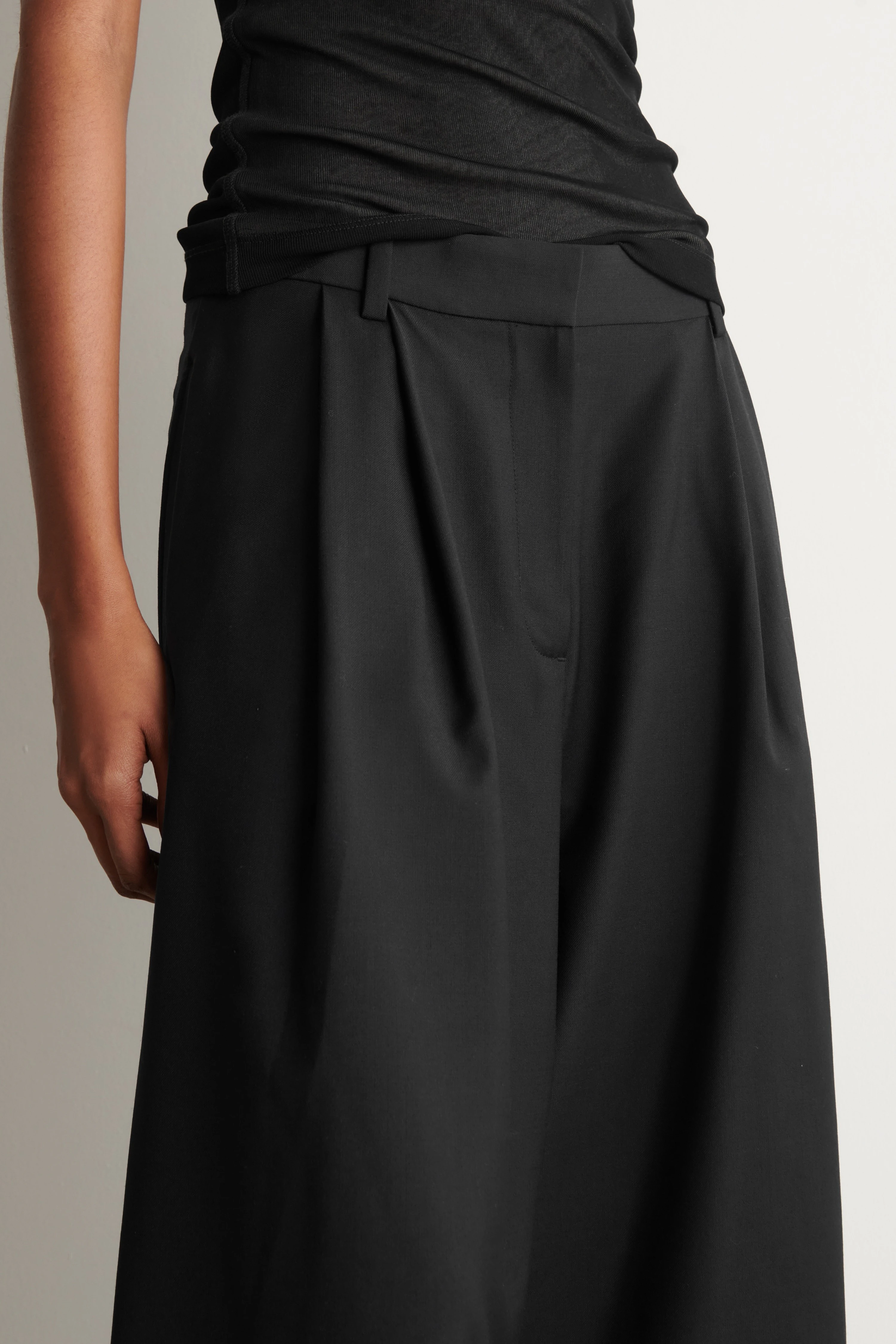 PLEATED WOOL-BLEND CULOTTES - 3