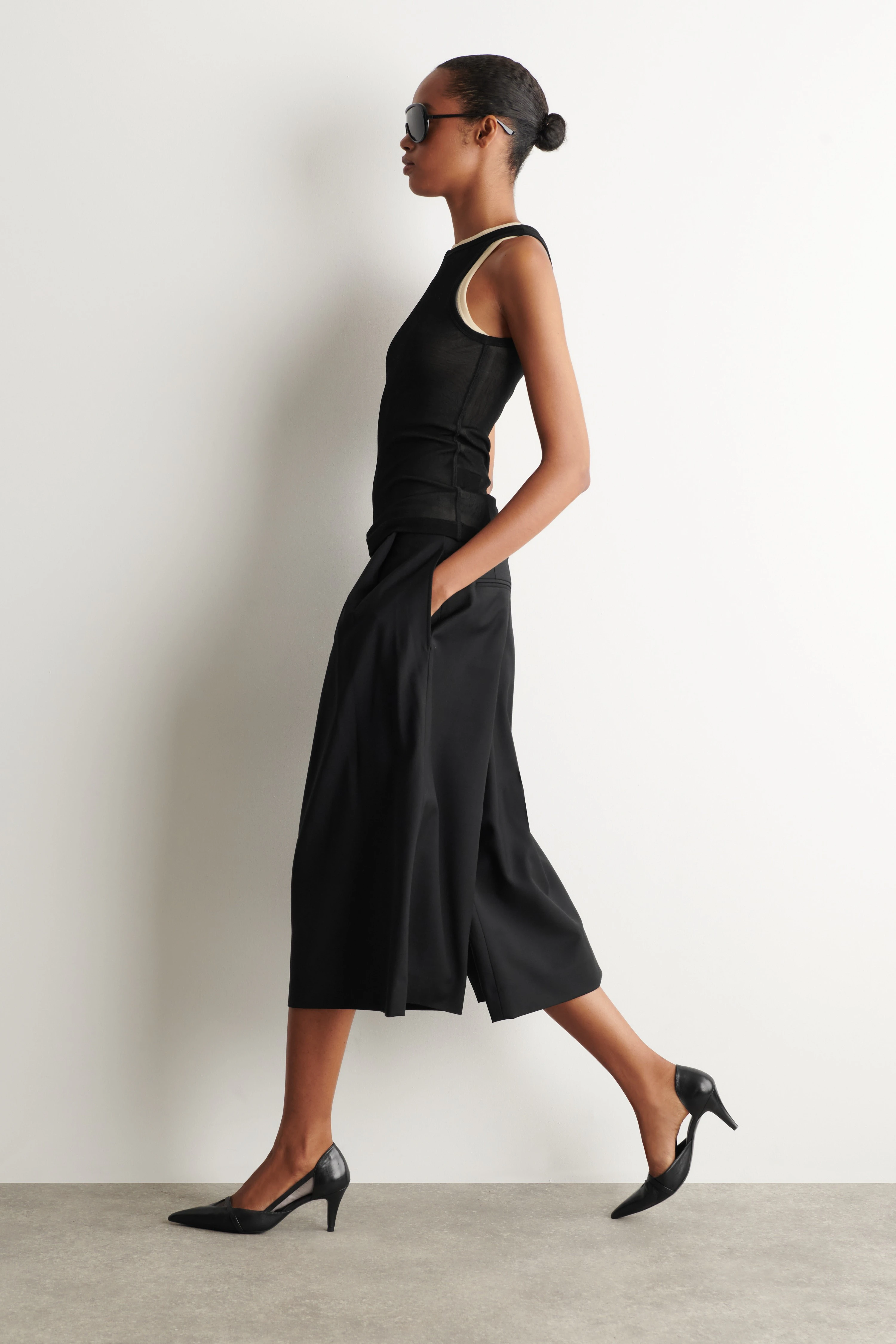 PLEATED WOOL-BLEND CULOTTES - 4