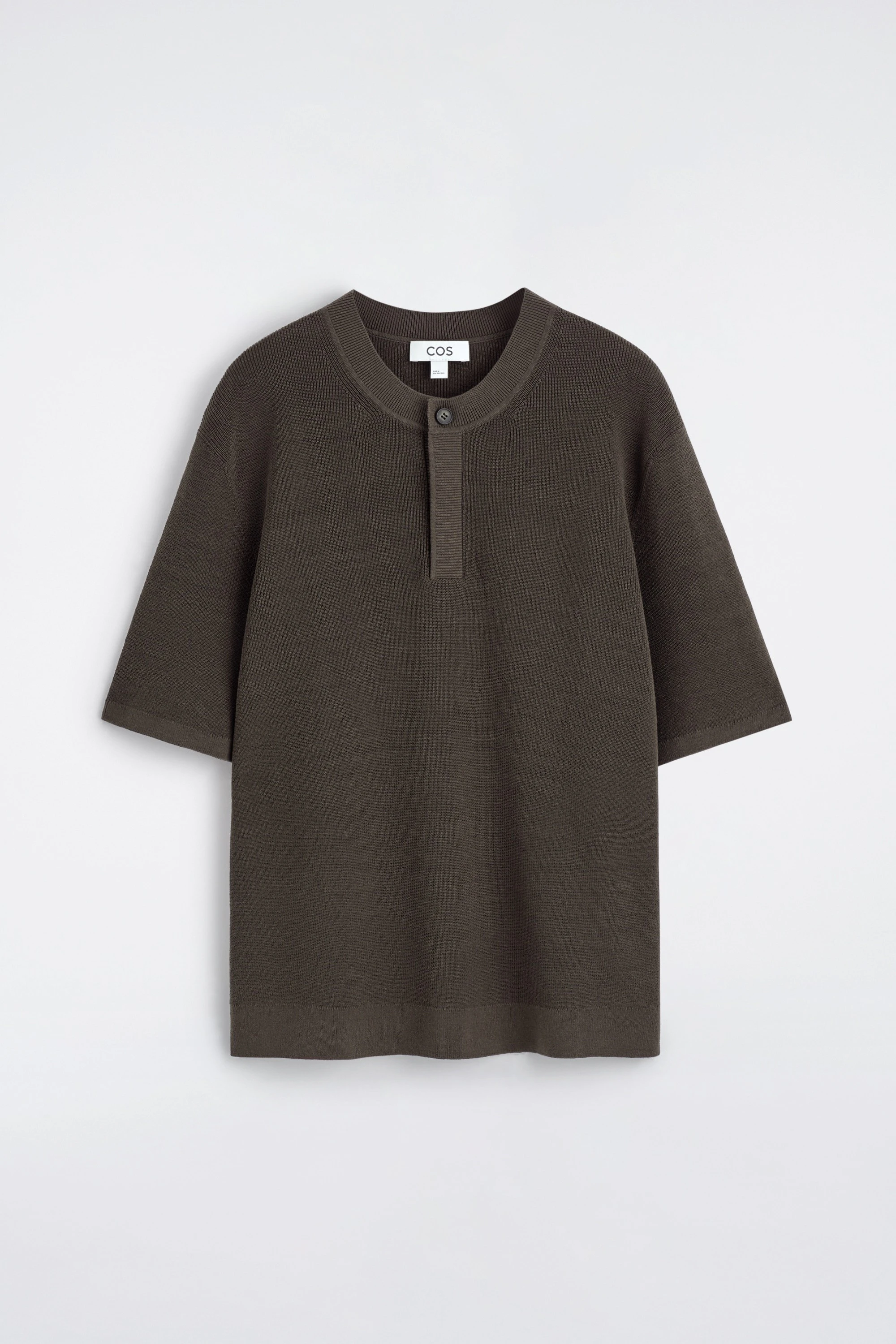 KNITTED LINEN HENLEY T-SHIRT - 6