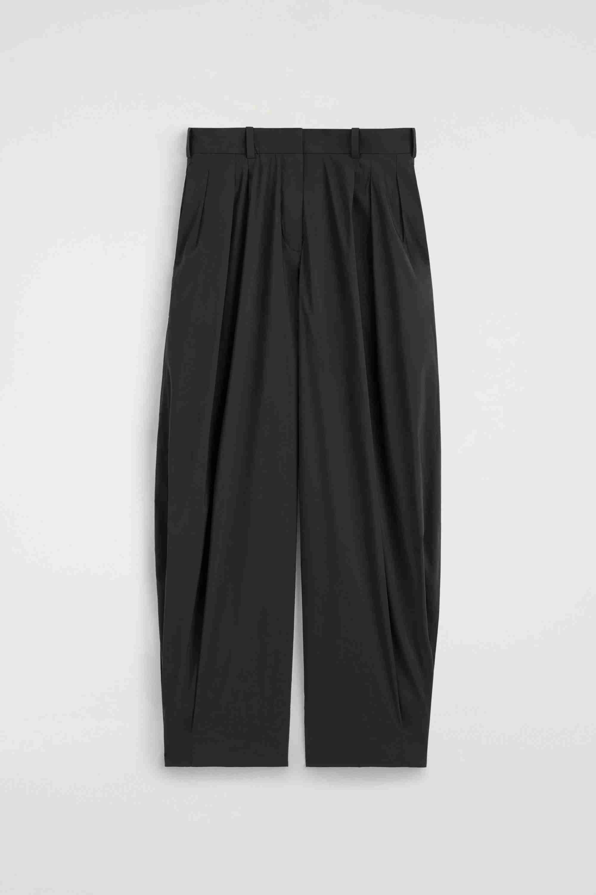 PLEATED COTTON-BLEND BALLOON TROUSERS - 5
