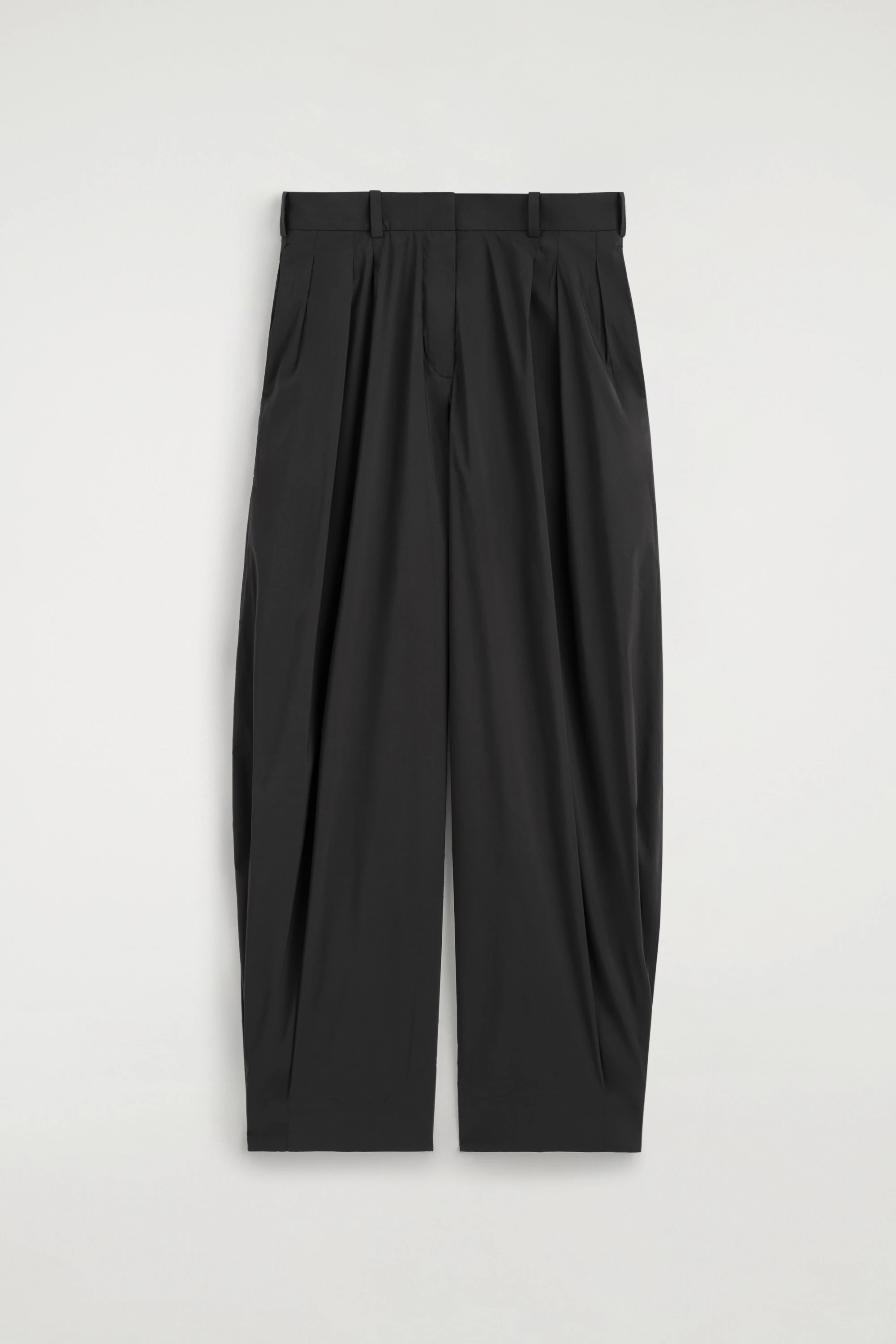 PLEATED COTTON-BLEND BALLOON TROUSERS - 5