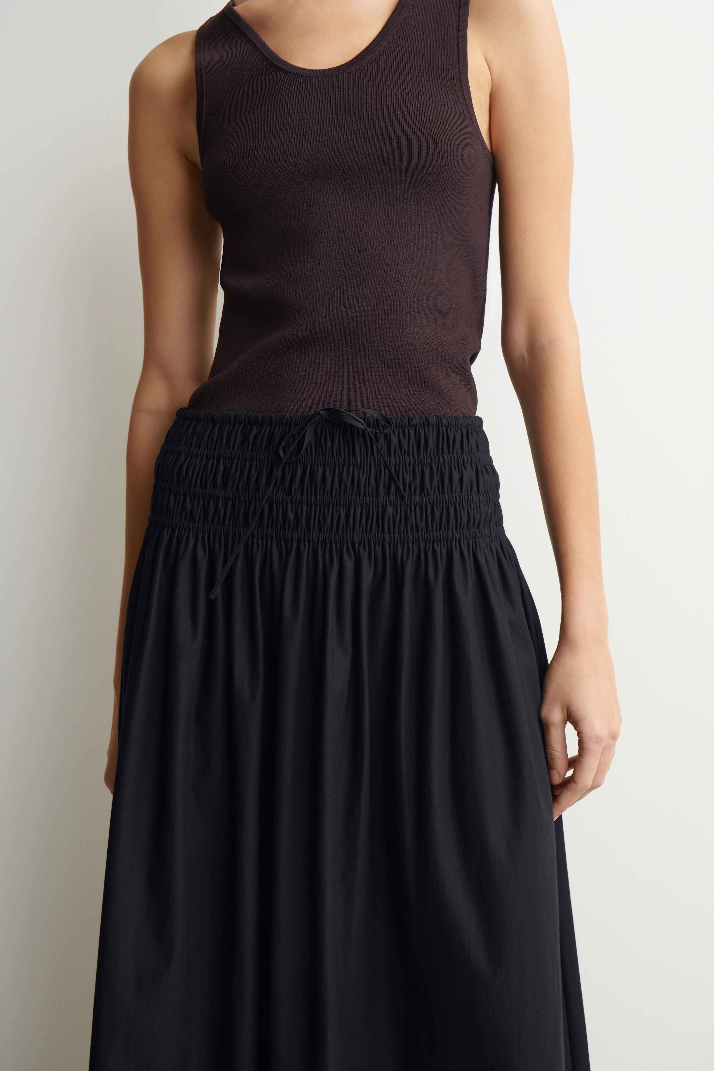 RUCHED-WAIST MIDI SKIRT - 4