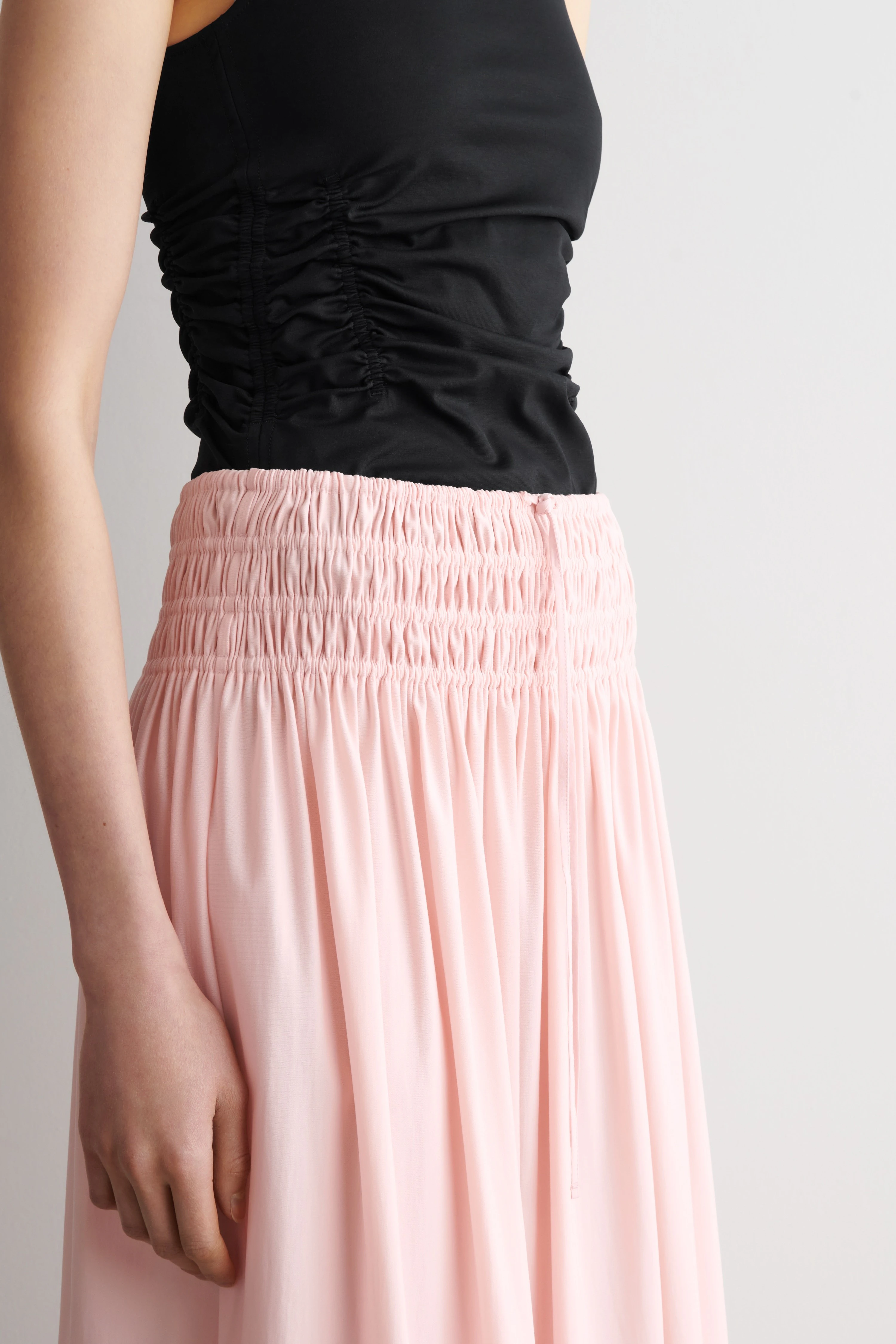 RUCHED-WAIST MIDI SKIRT - 3