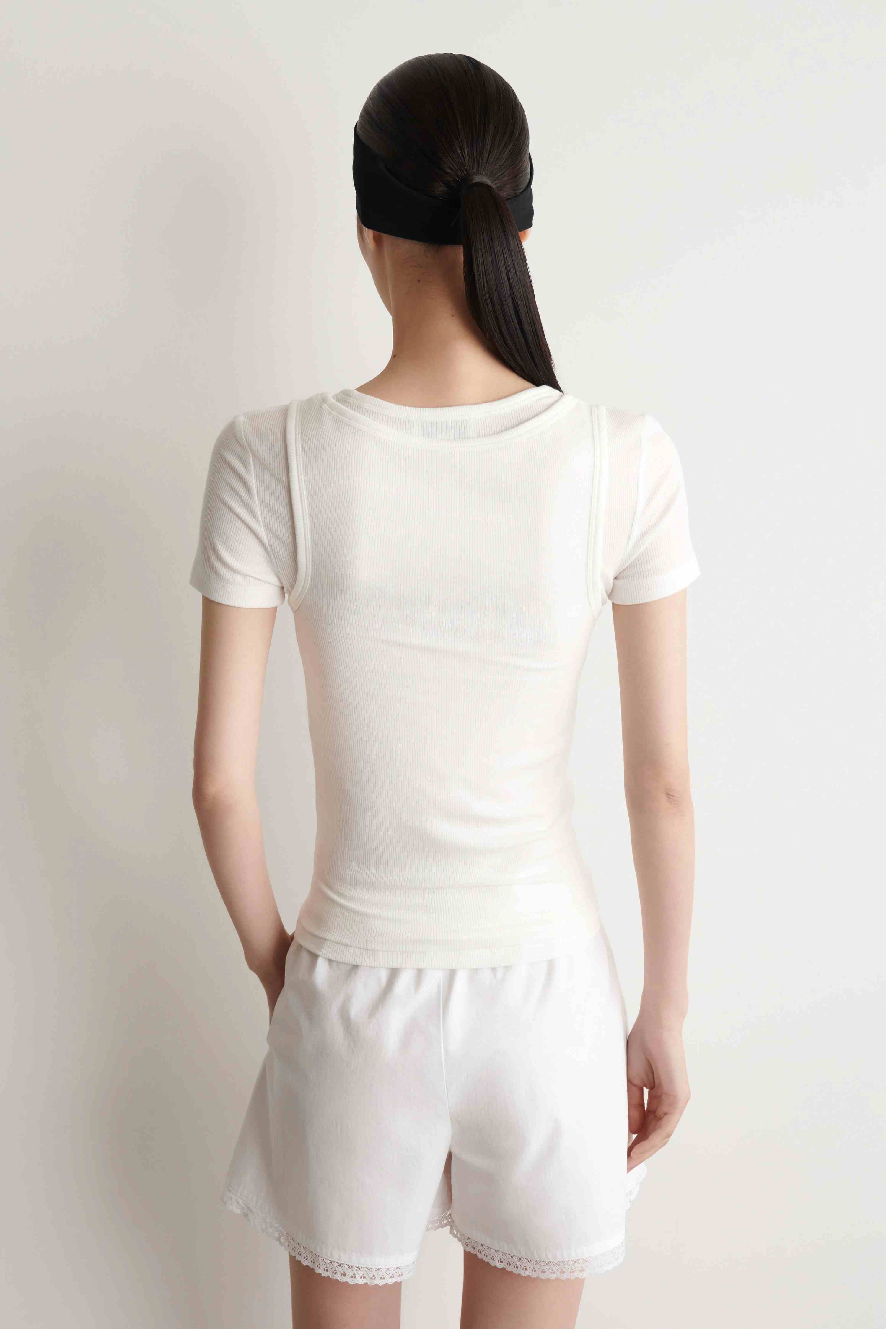 LAYERED RIBBED-JERSEY T-SHIRT - 2