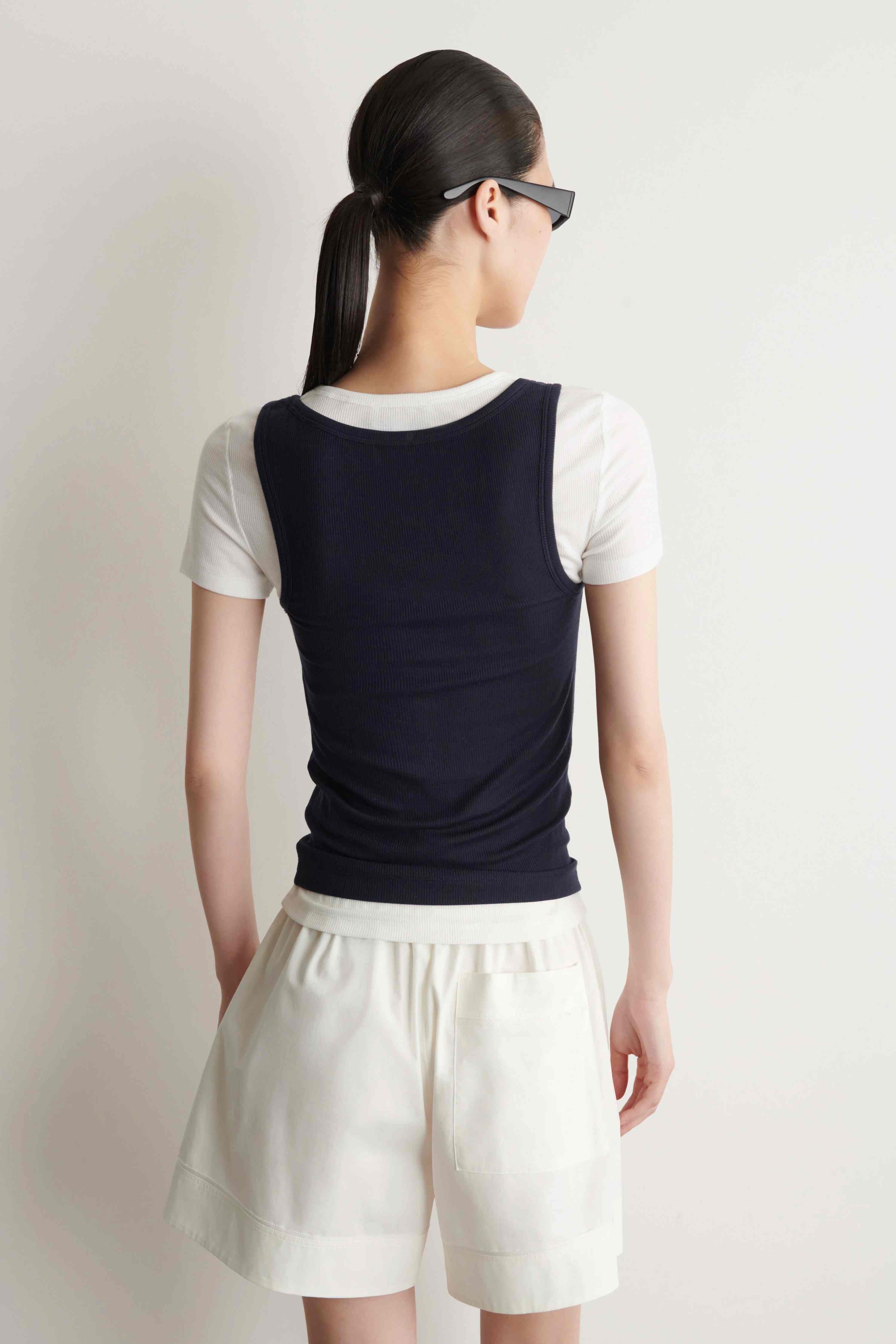 LAYERED RIBBED-JERSEY T-SHIRT - 2