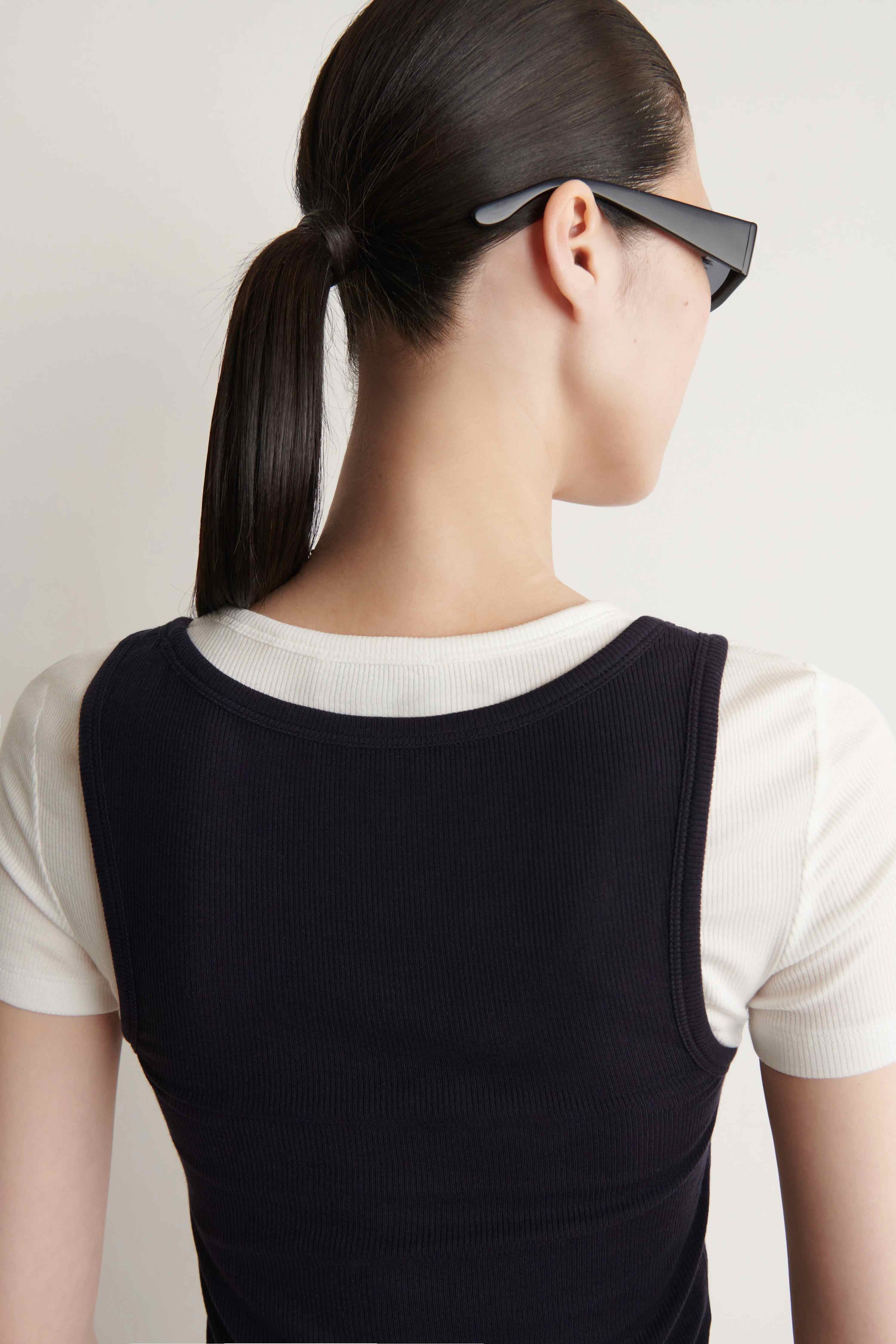 LAYERED RIBBED-JERSEY T-SHIRT - 3