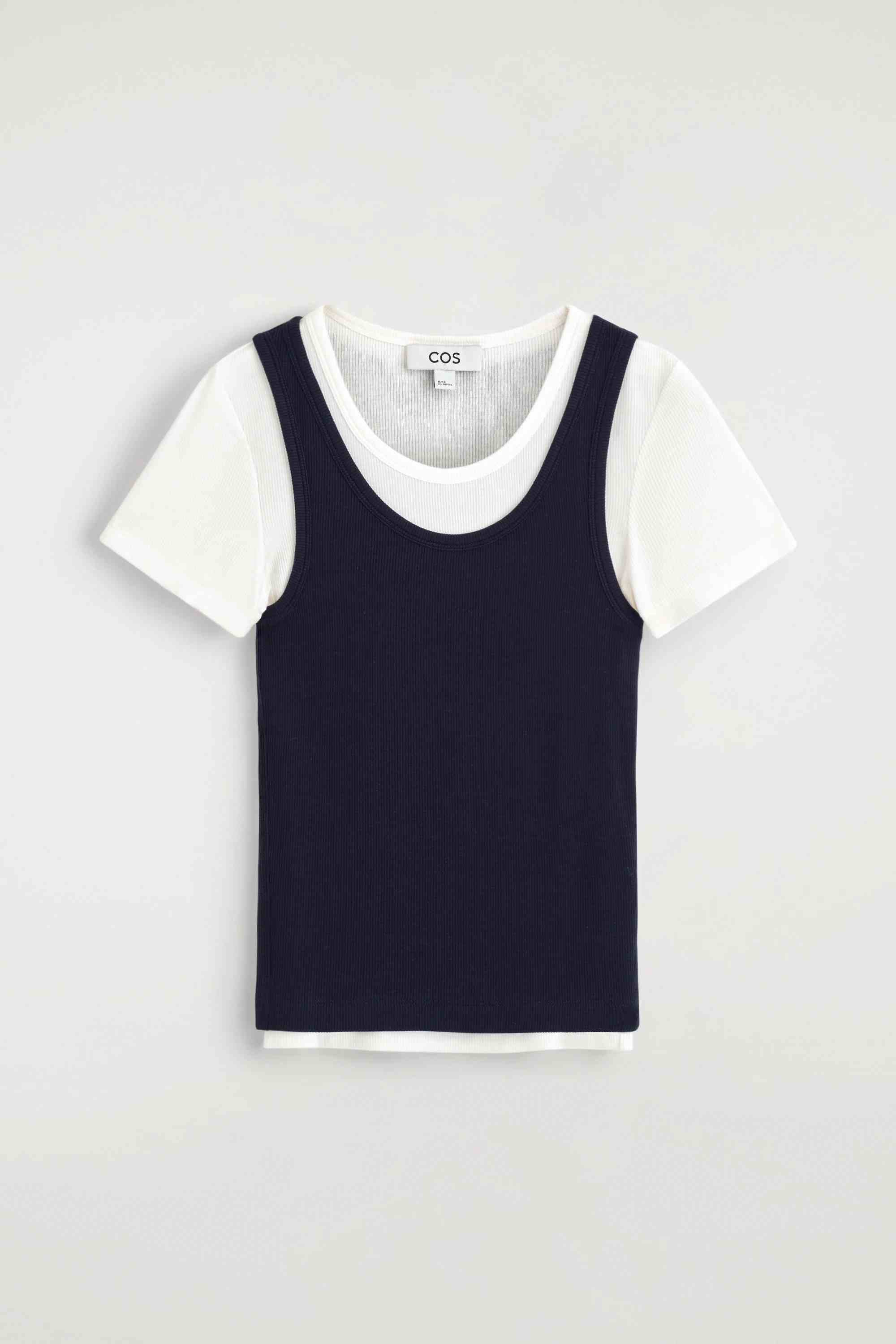 LAYERED RIBBED-JERSEY T-SHIRT - 6