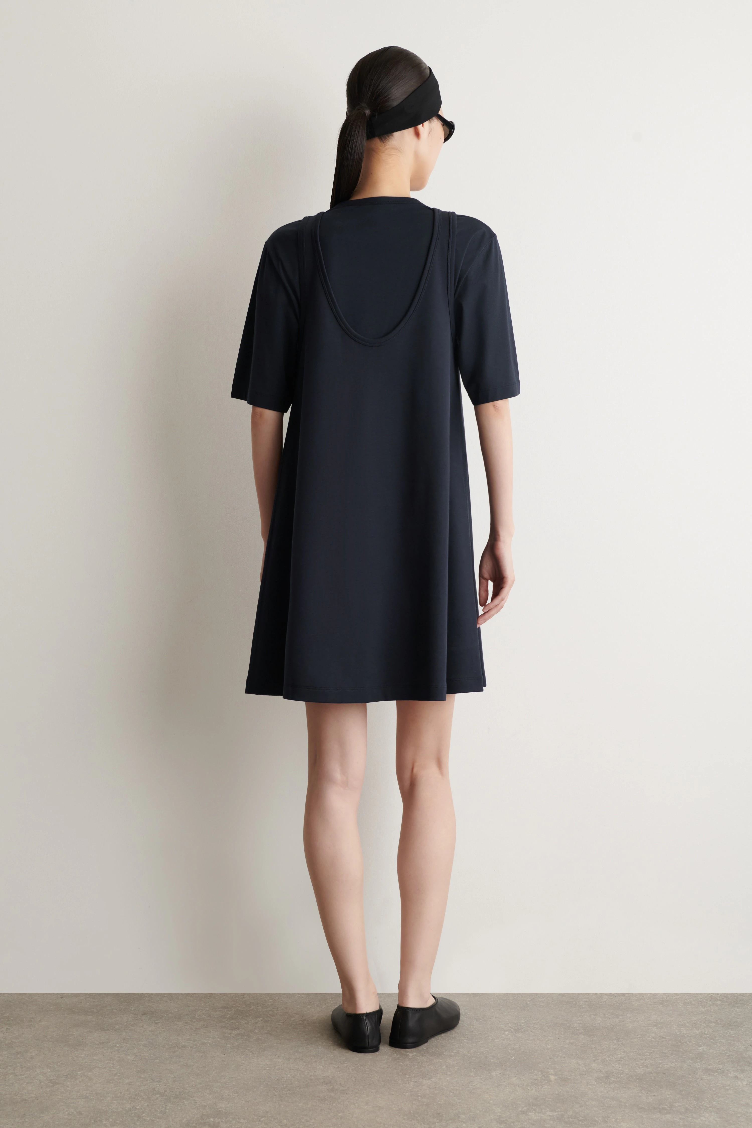 LAYERED JERSEY MINI T-SHIRT DRESS