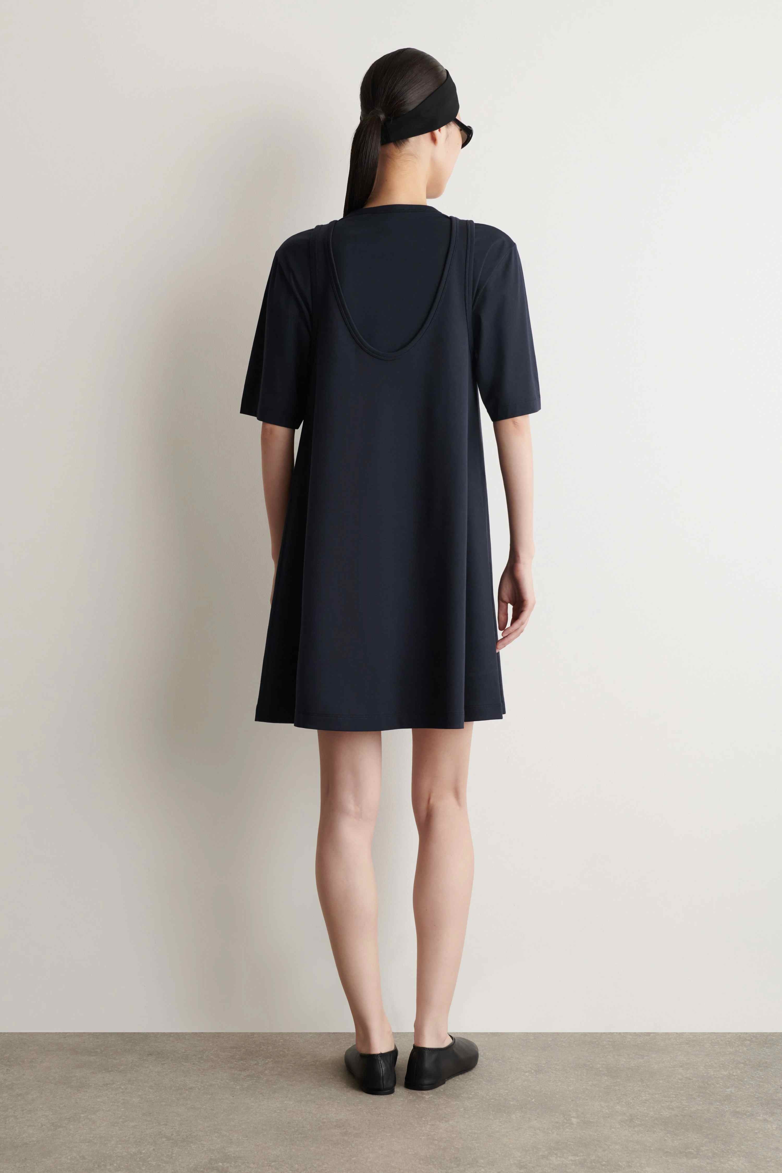 LAYERED JERSEY MINI T-SHIRT DRESS