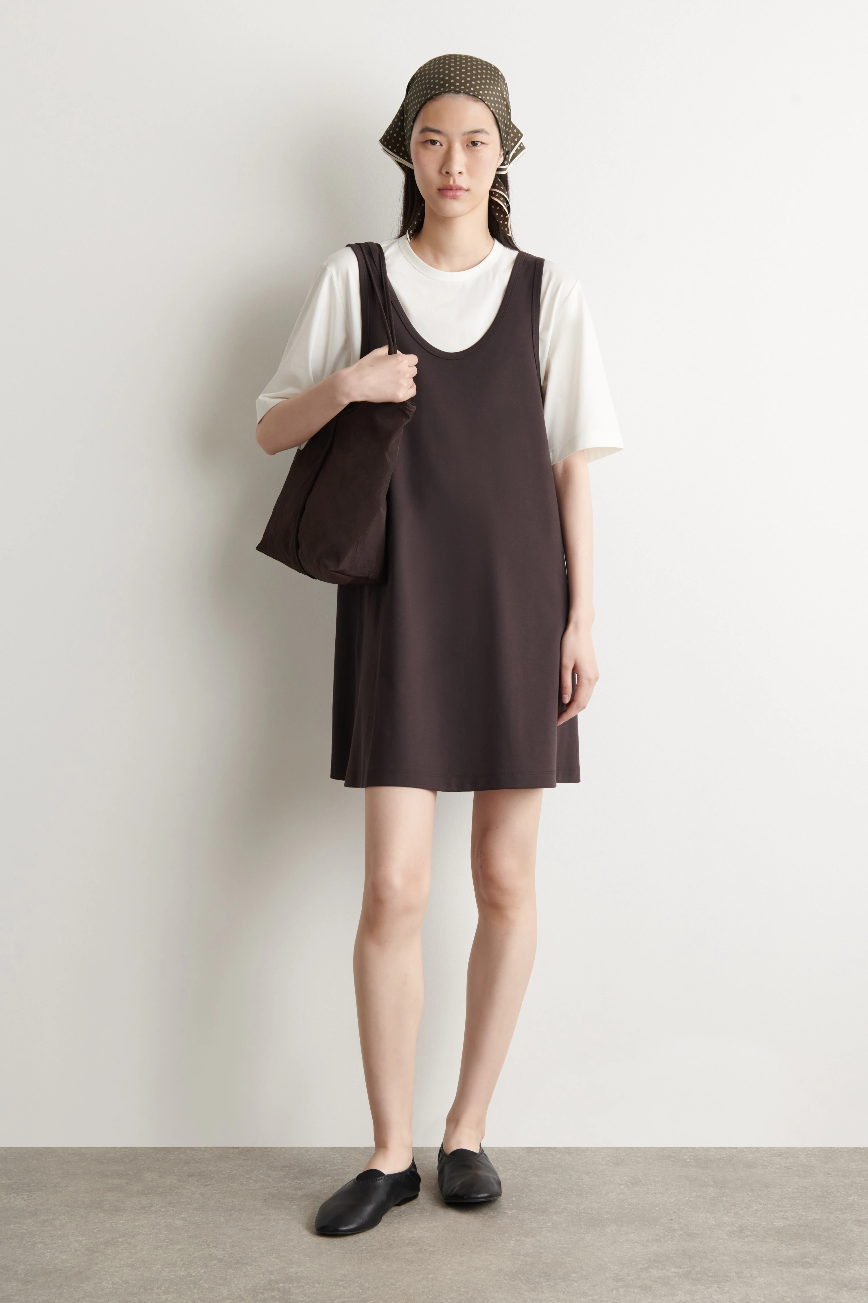 LAYERED JERSEY MINI T-SHIRT DRESS