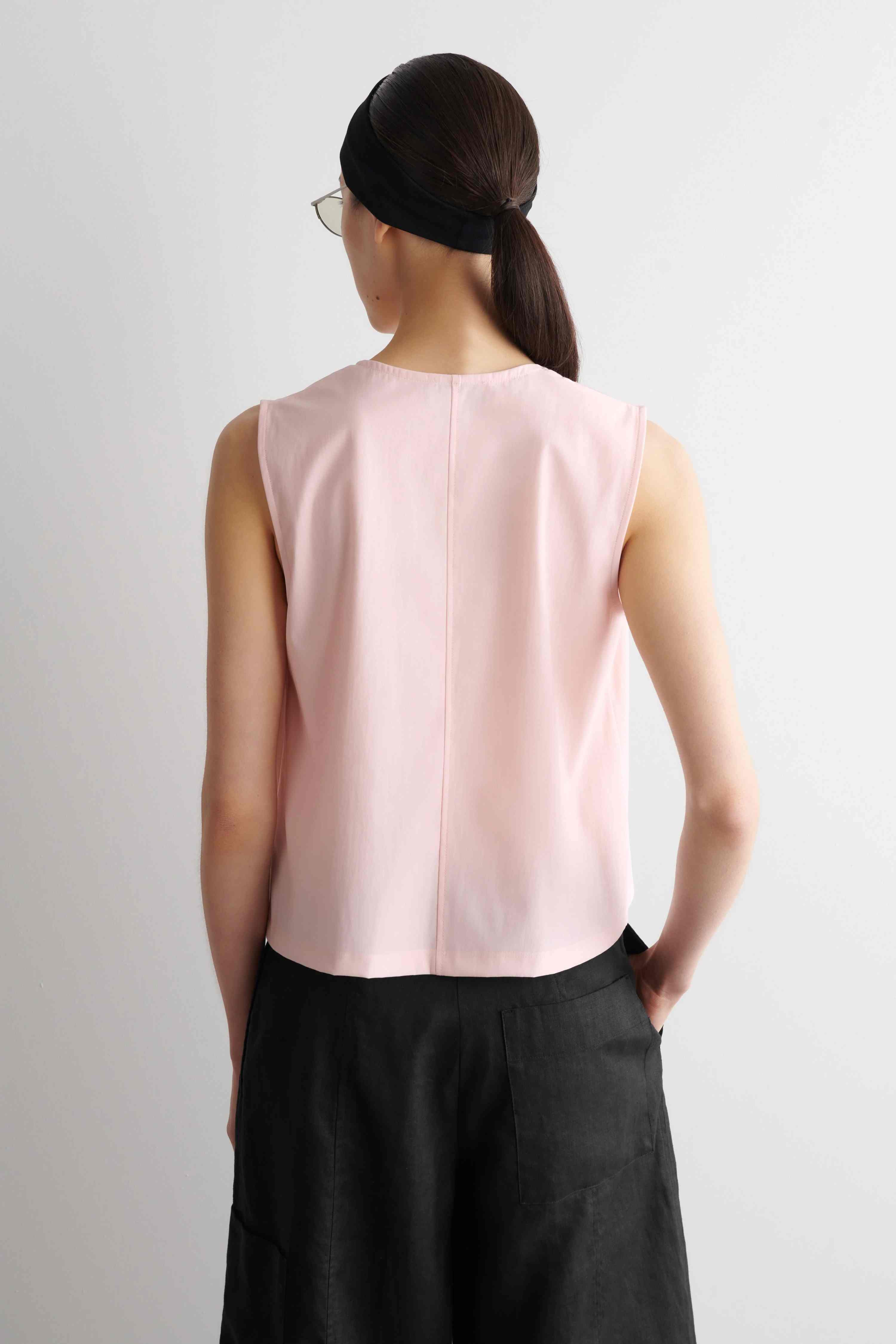 GATHERED-NECK JERSEY TANK TOP - 2