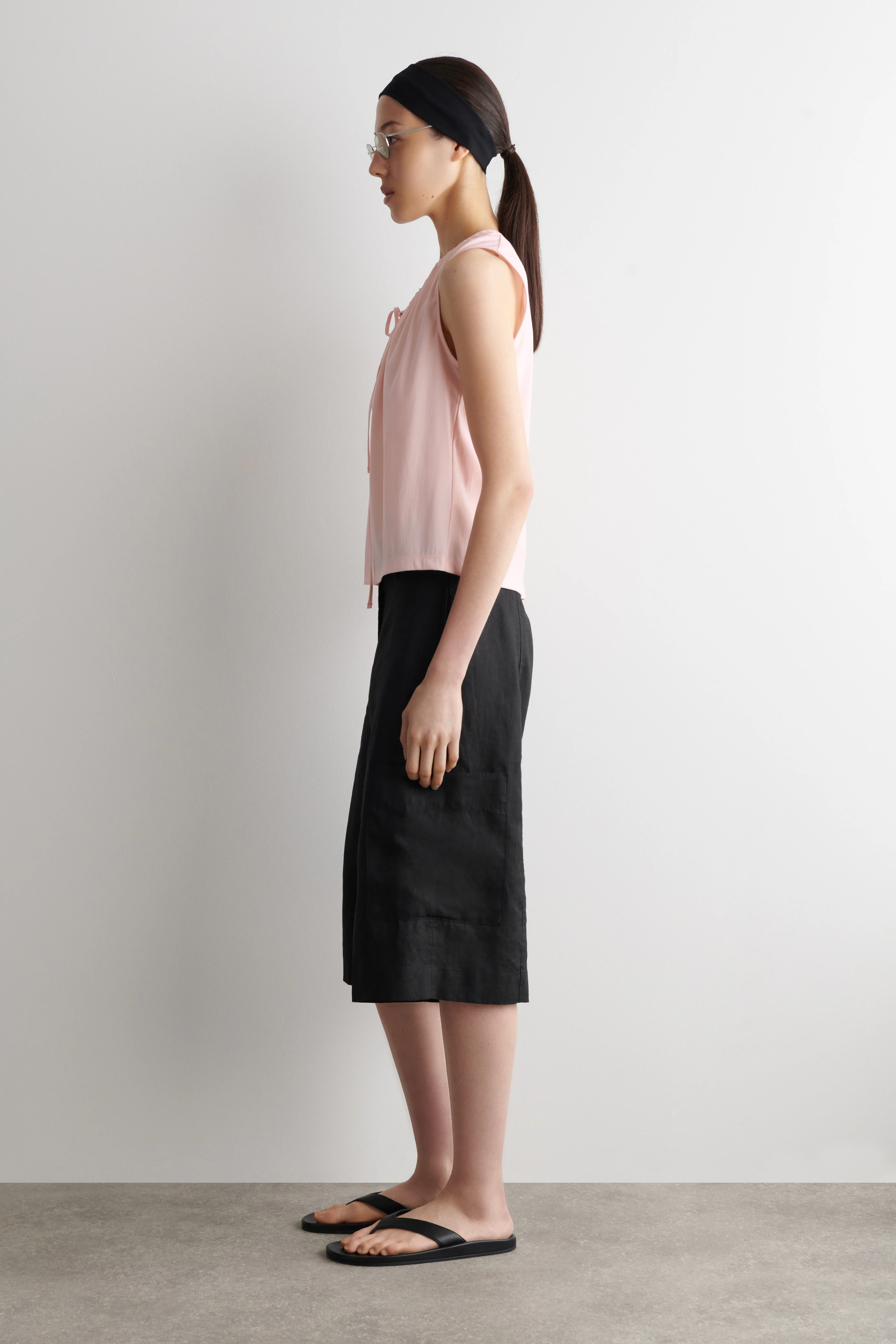 GATHERED-NECK JERSEY TANK TOP - 4