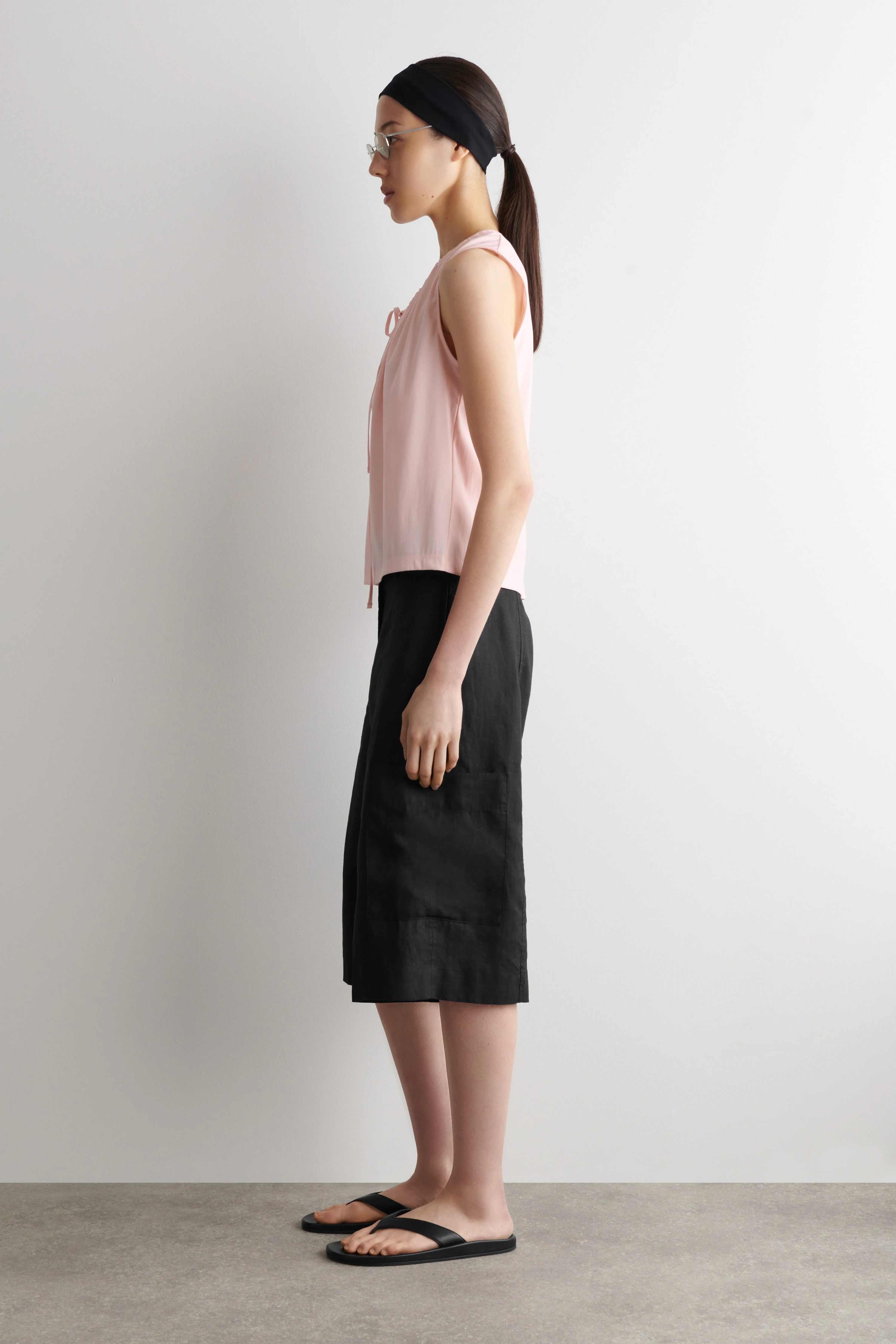 GATHERED-NECK JERSEY TANK TOP - 4