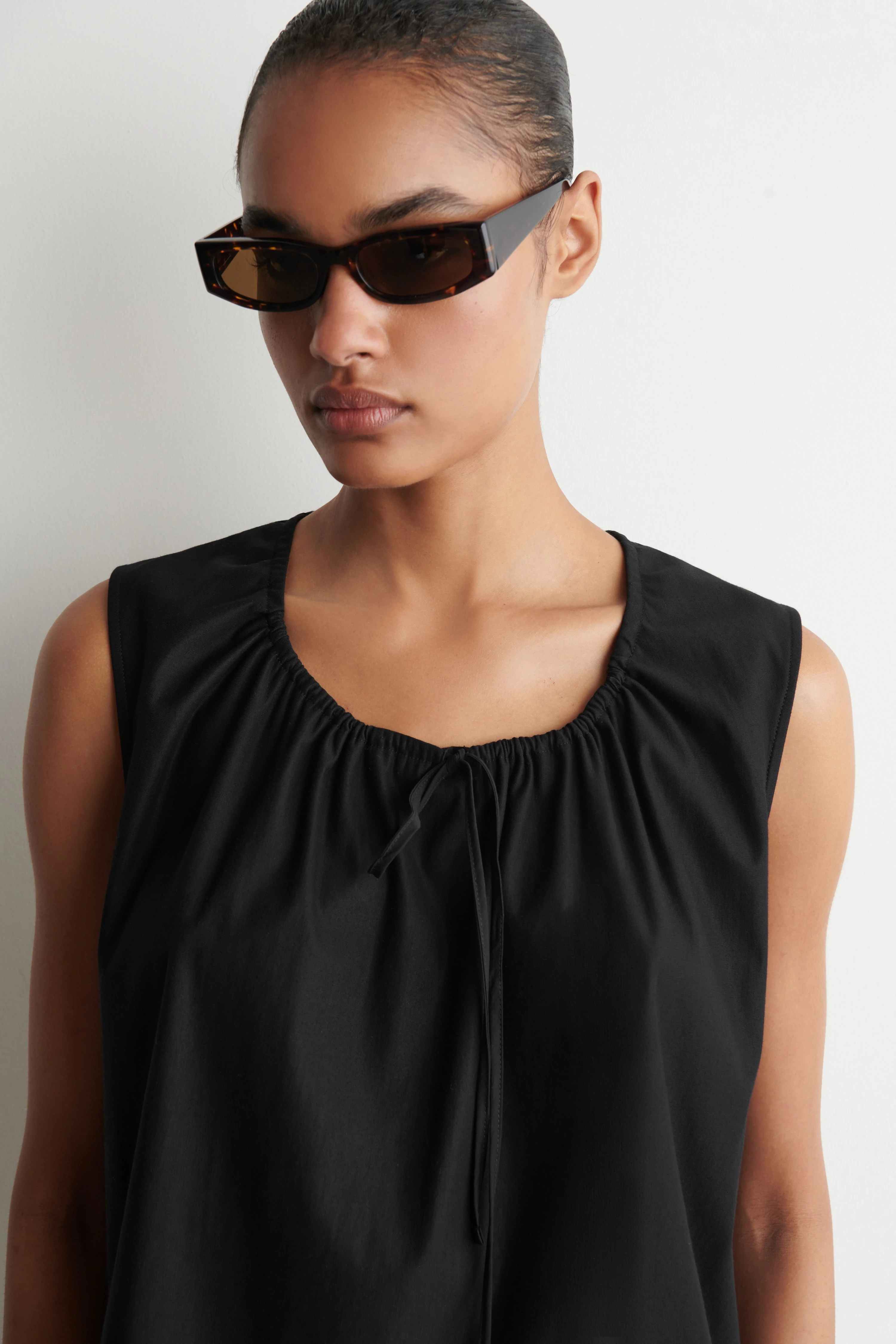 GATHERED-NECK JERSEY TANK TOP - 4