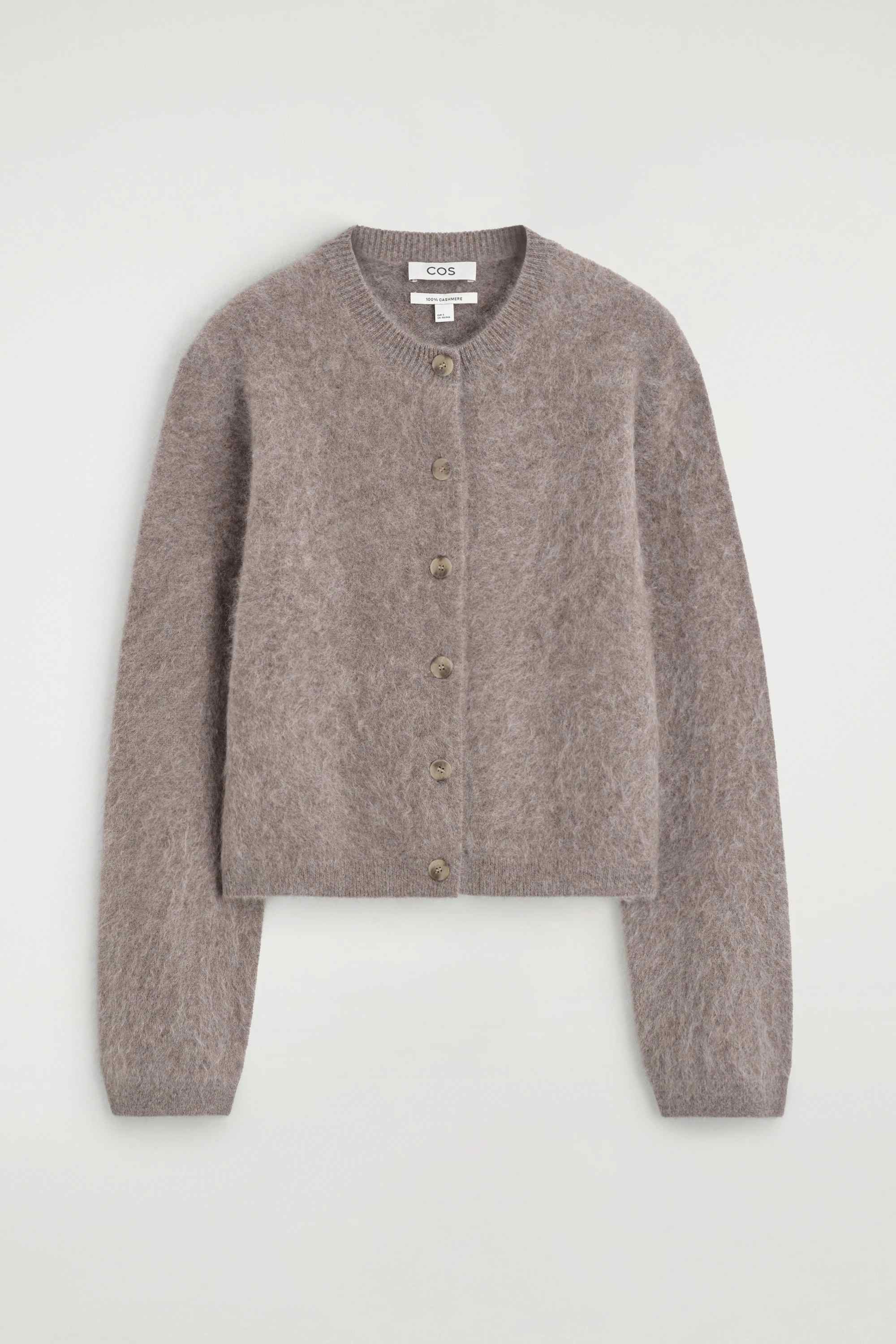 BRUSHED PURE CASHMERE CREW-NECK CARDIGAN - 7