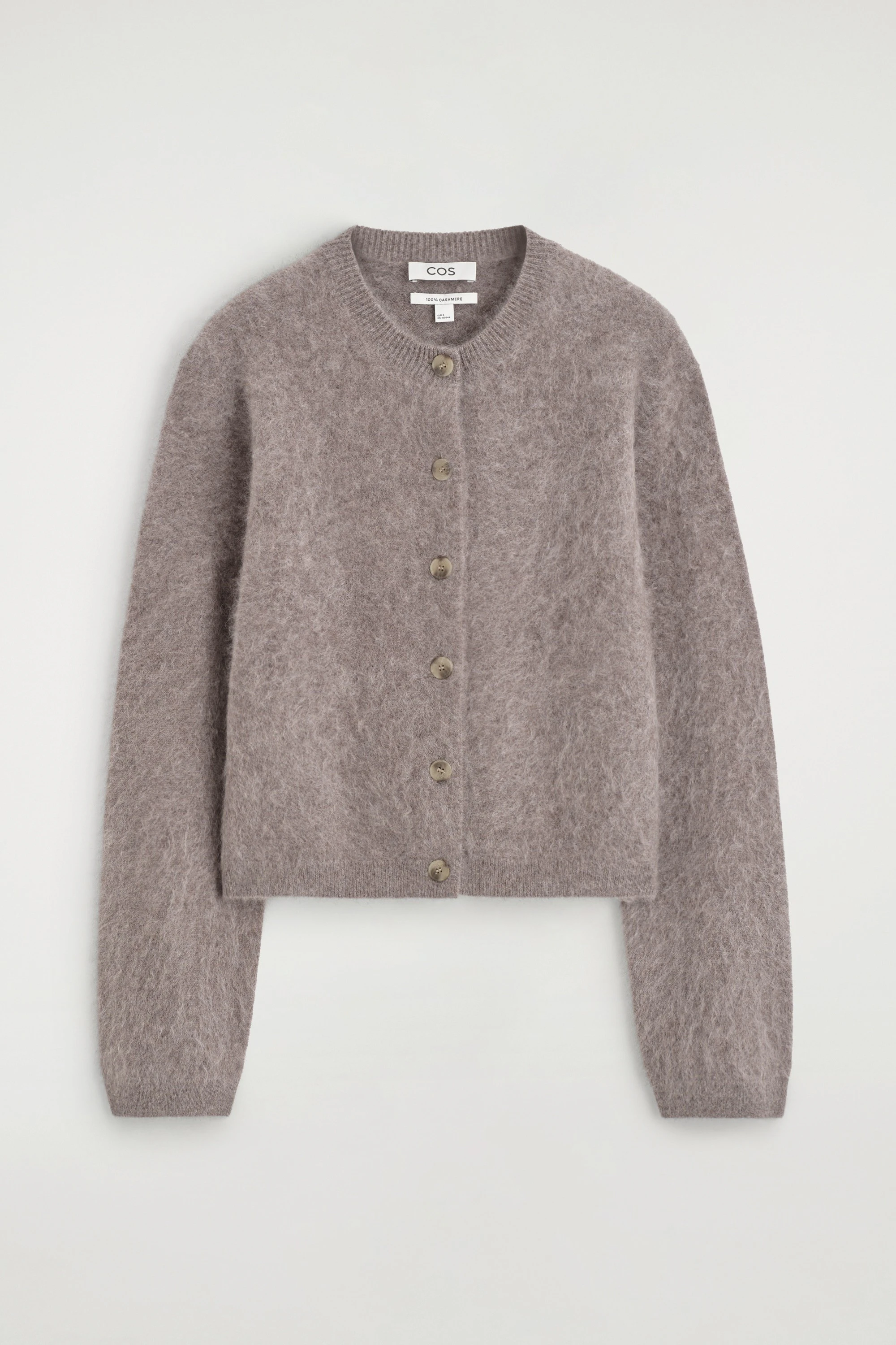 BRUSHED PURE CASHMERE CREW-NECK CARDIGAN - 7