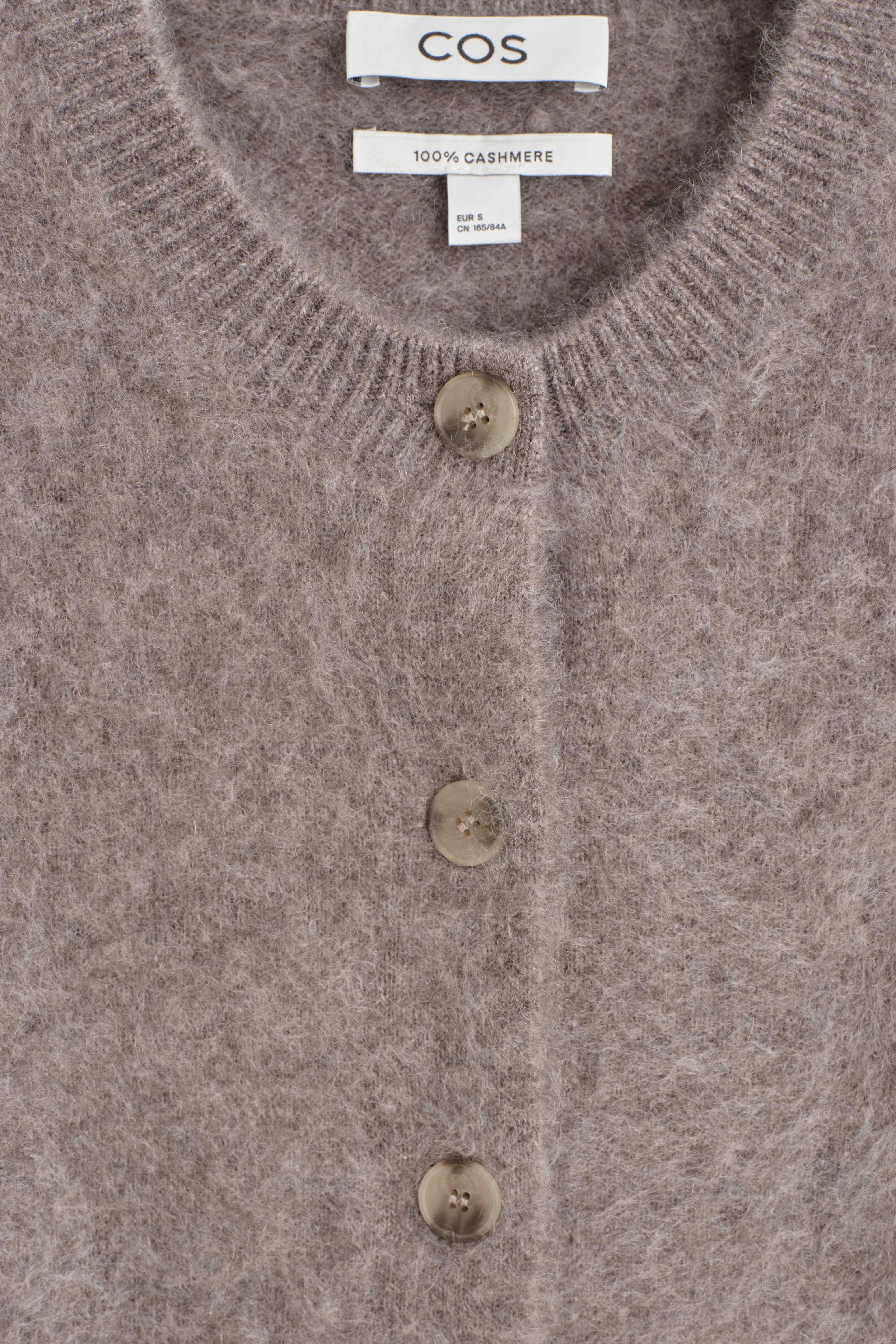 BRUSHED PURE CASHMERE CREW-NECK CARDIGAN - 8