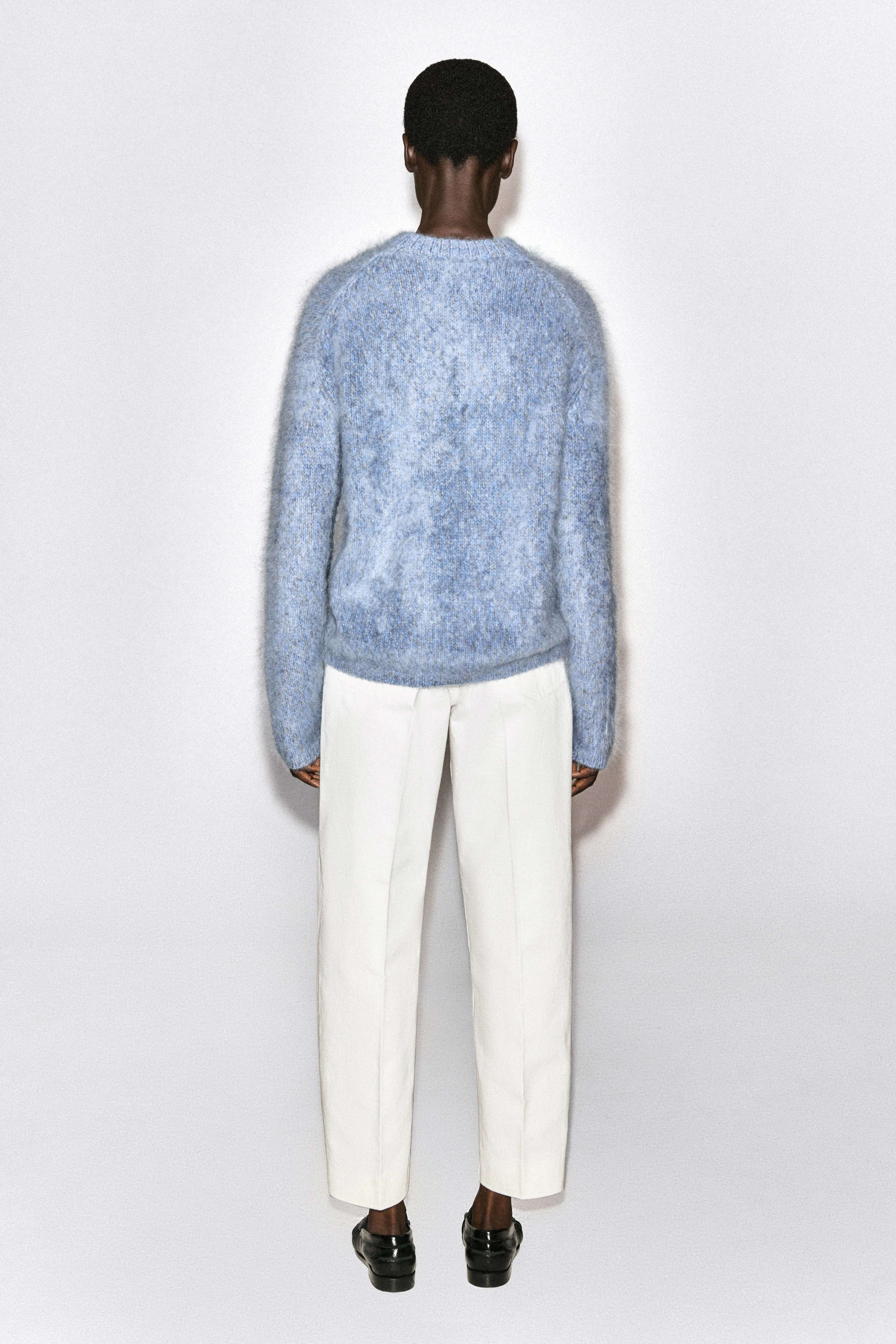 TWO-TONE BRUSHED PURE CASHMERE JUMPER