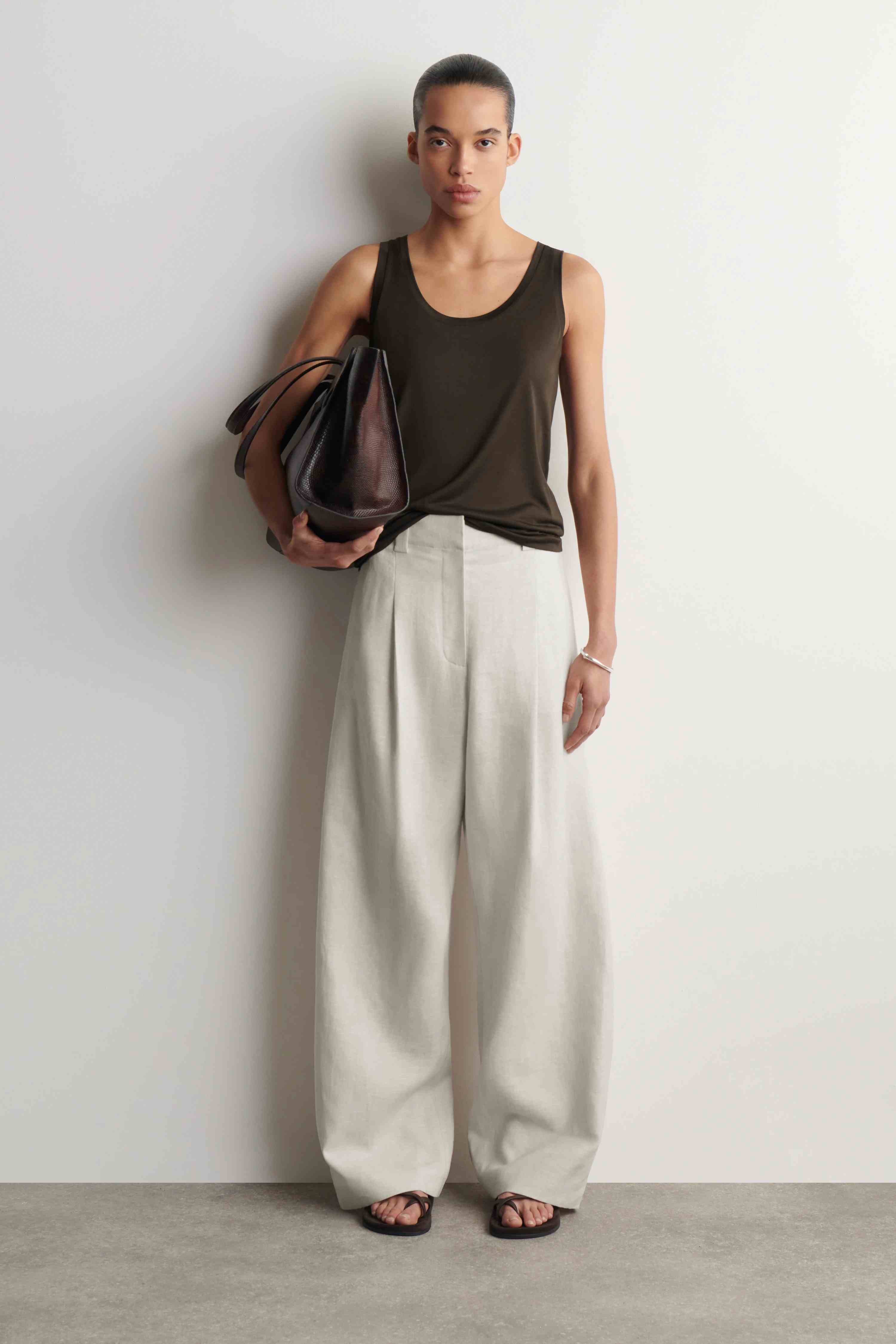 SCOOP-NECK SILK-JERSEY TANK TOP - 3