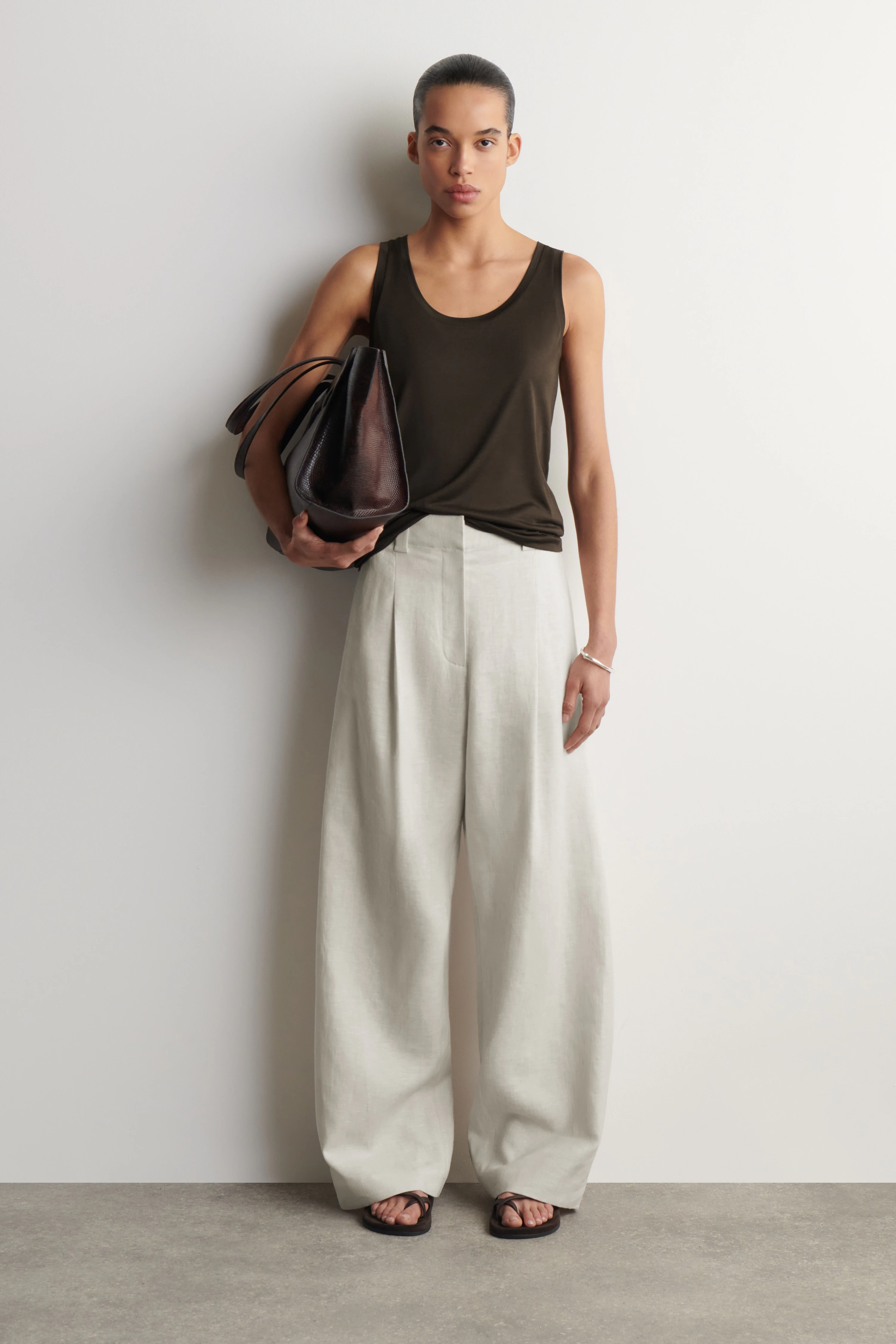 SCOOP-NECK SILK-JERSEY TANK TOP - 3