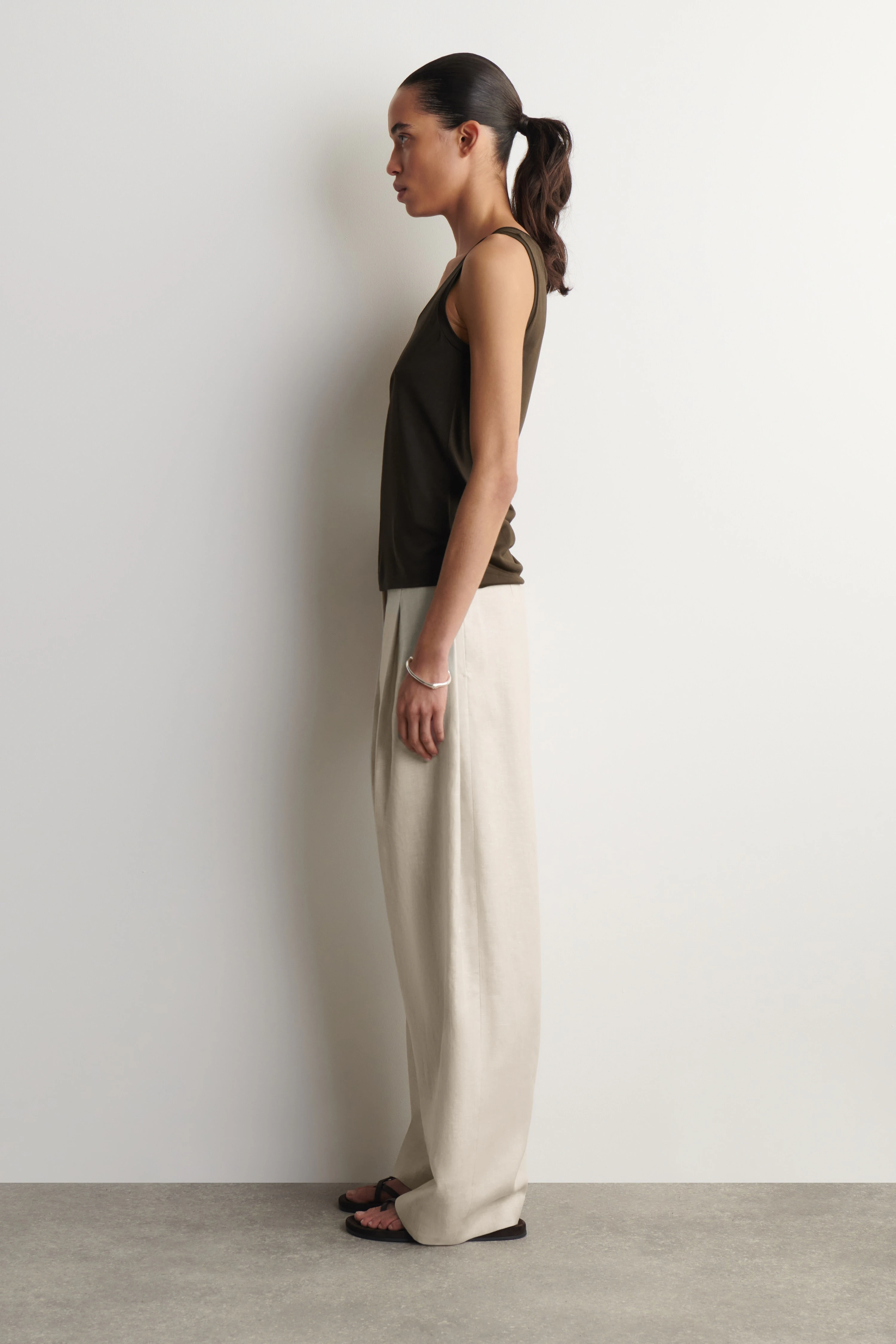 SCOOP-NECK SILK-JERSEY TANK TOP - 4