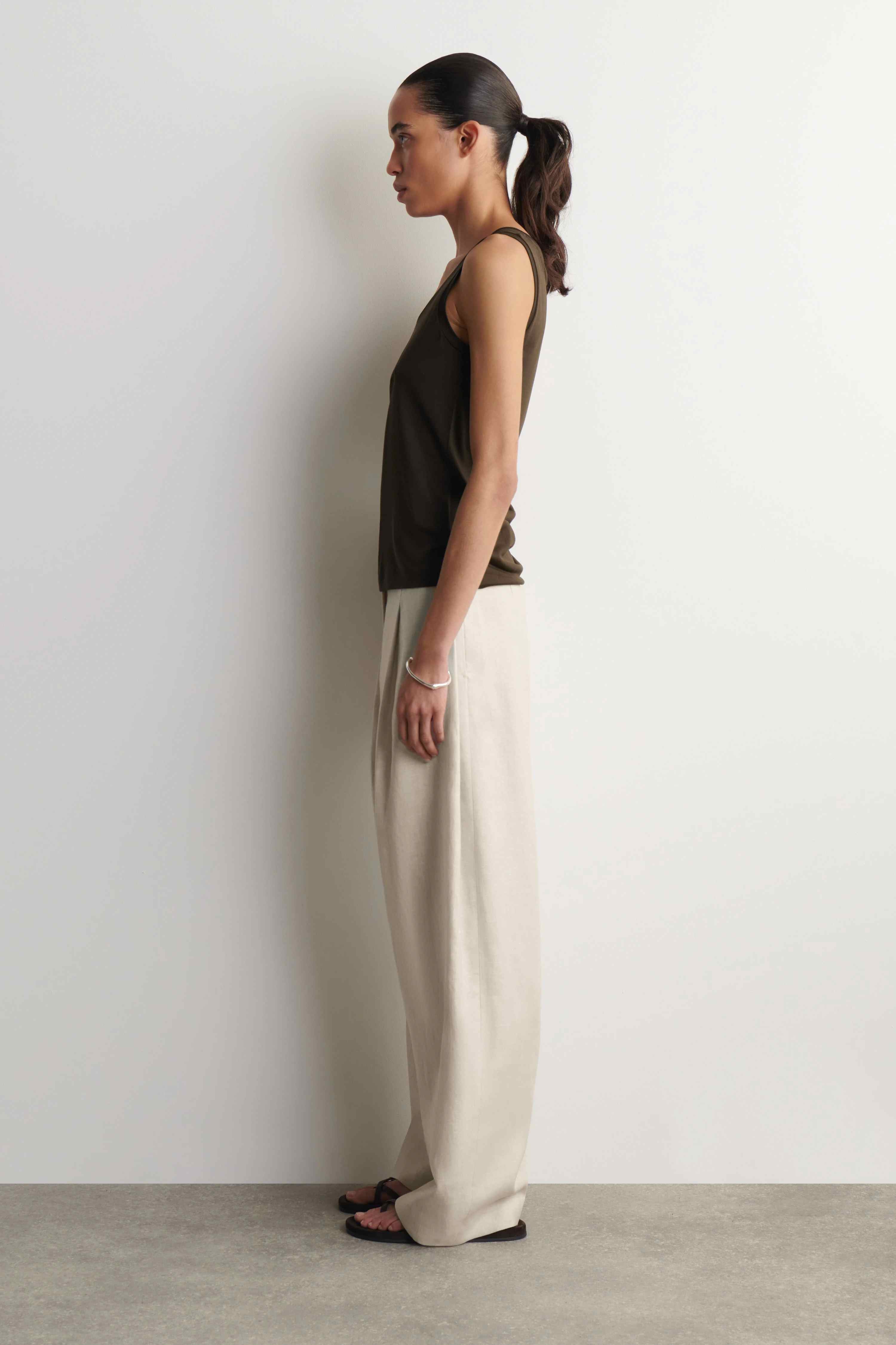 SCOOP-NECK SILK-JERSEY TANK TOP - 4