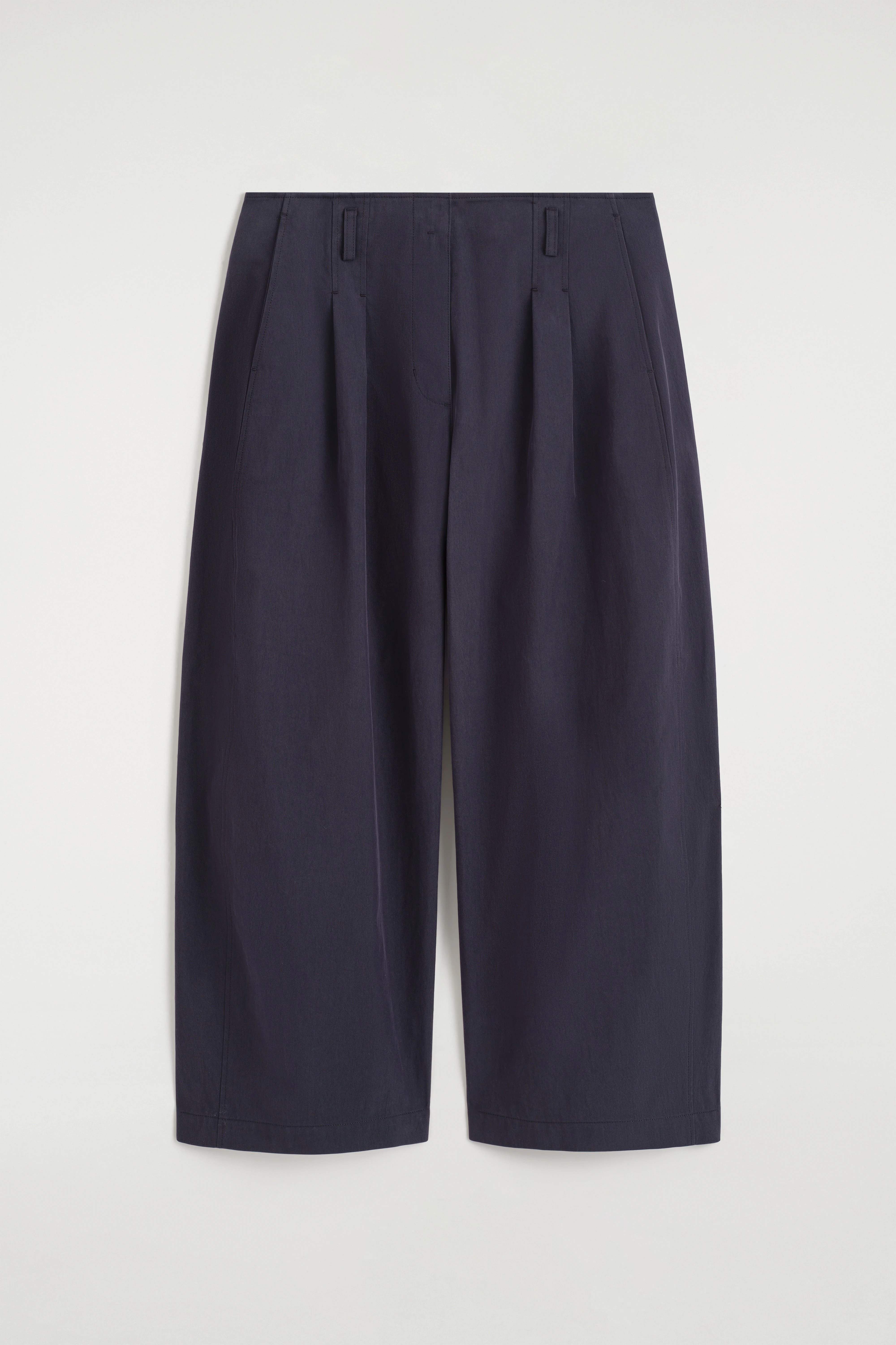 PLEATED COTTON BARREL-LEG TROUSERS - 6