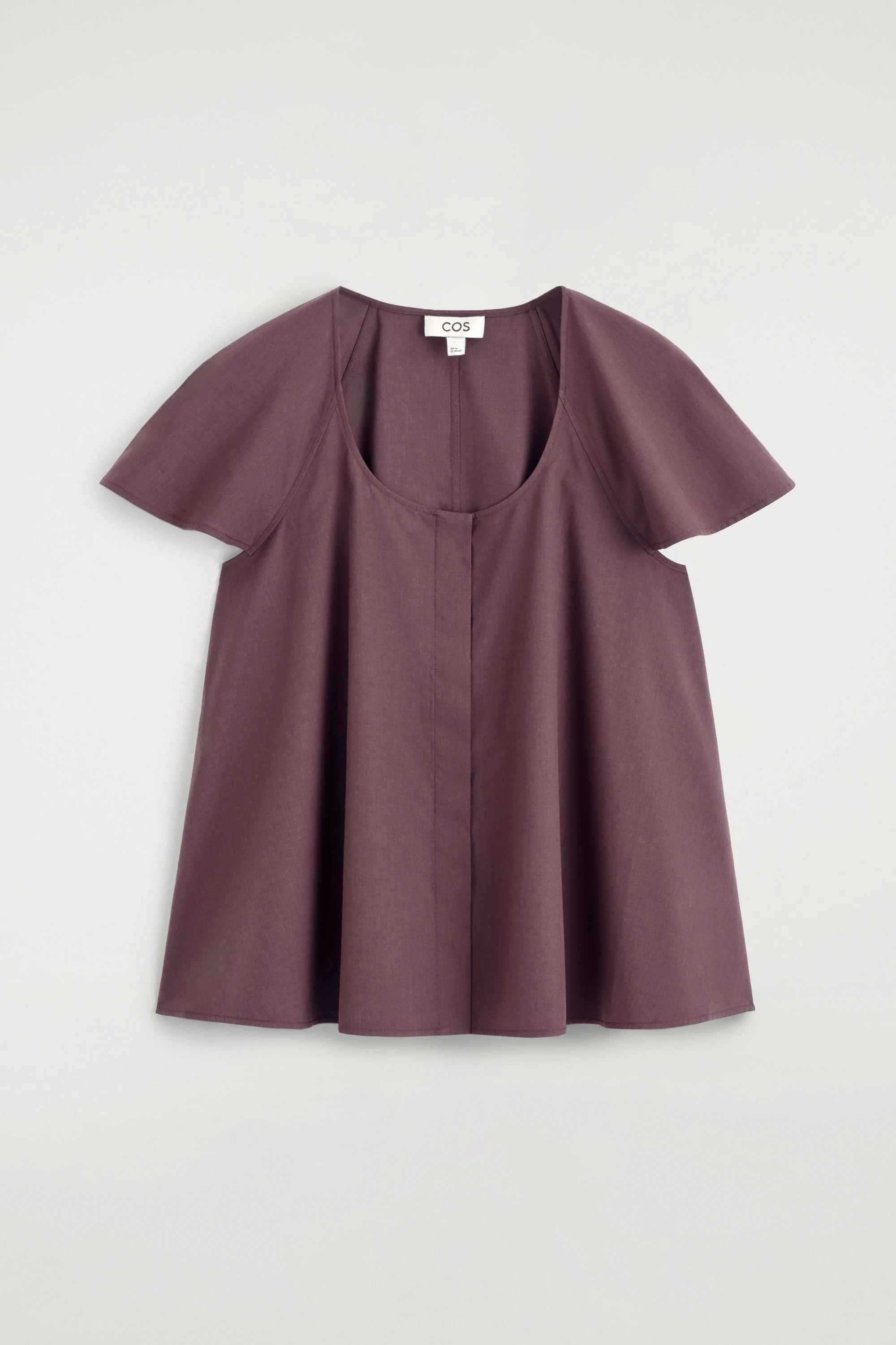 FLUTED-SLEEVE COTTON BLOUSE - 6