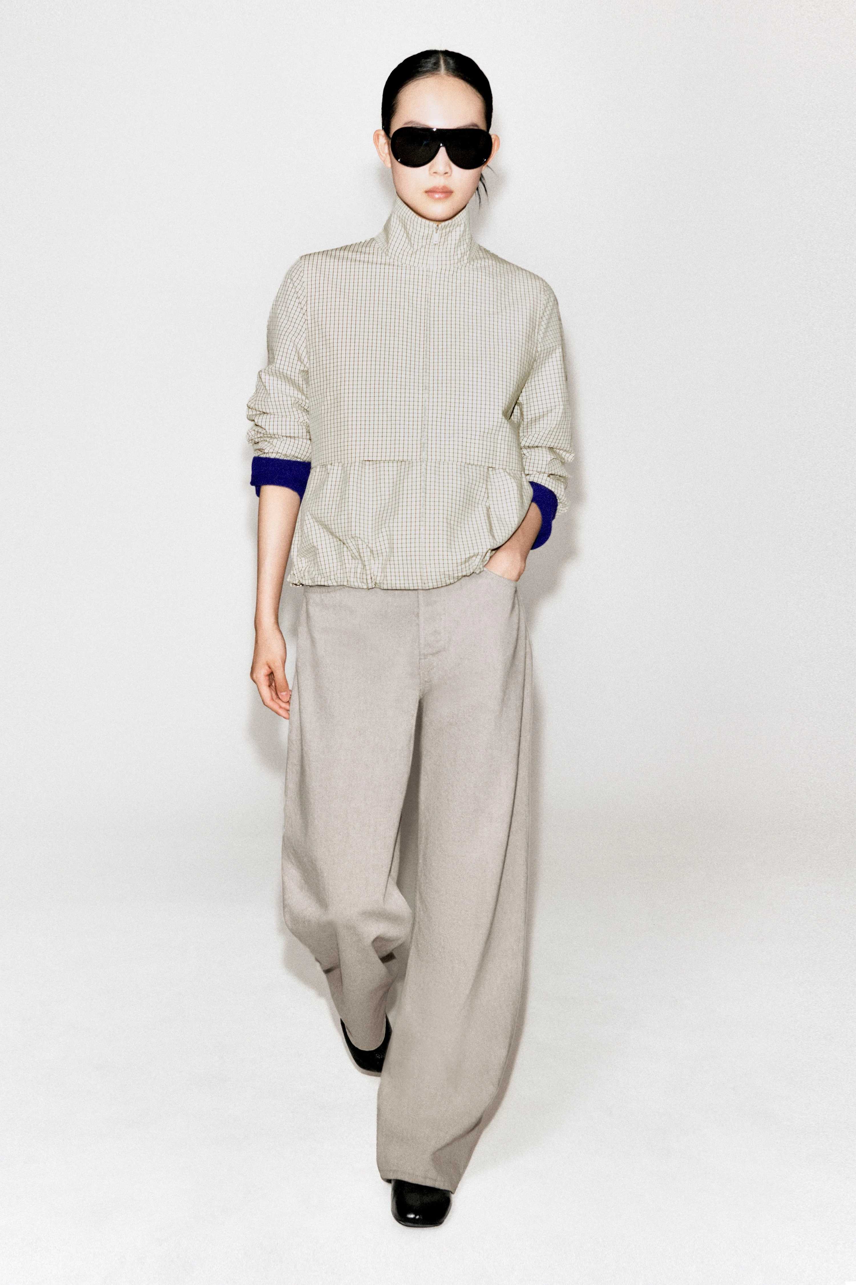 FUNNEL-NECK COTTON DRAWSTRING JACKET - 3