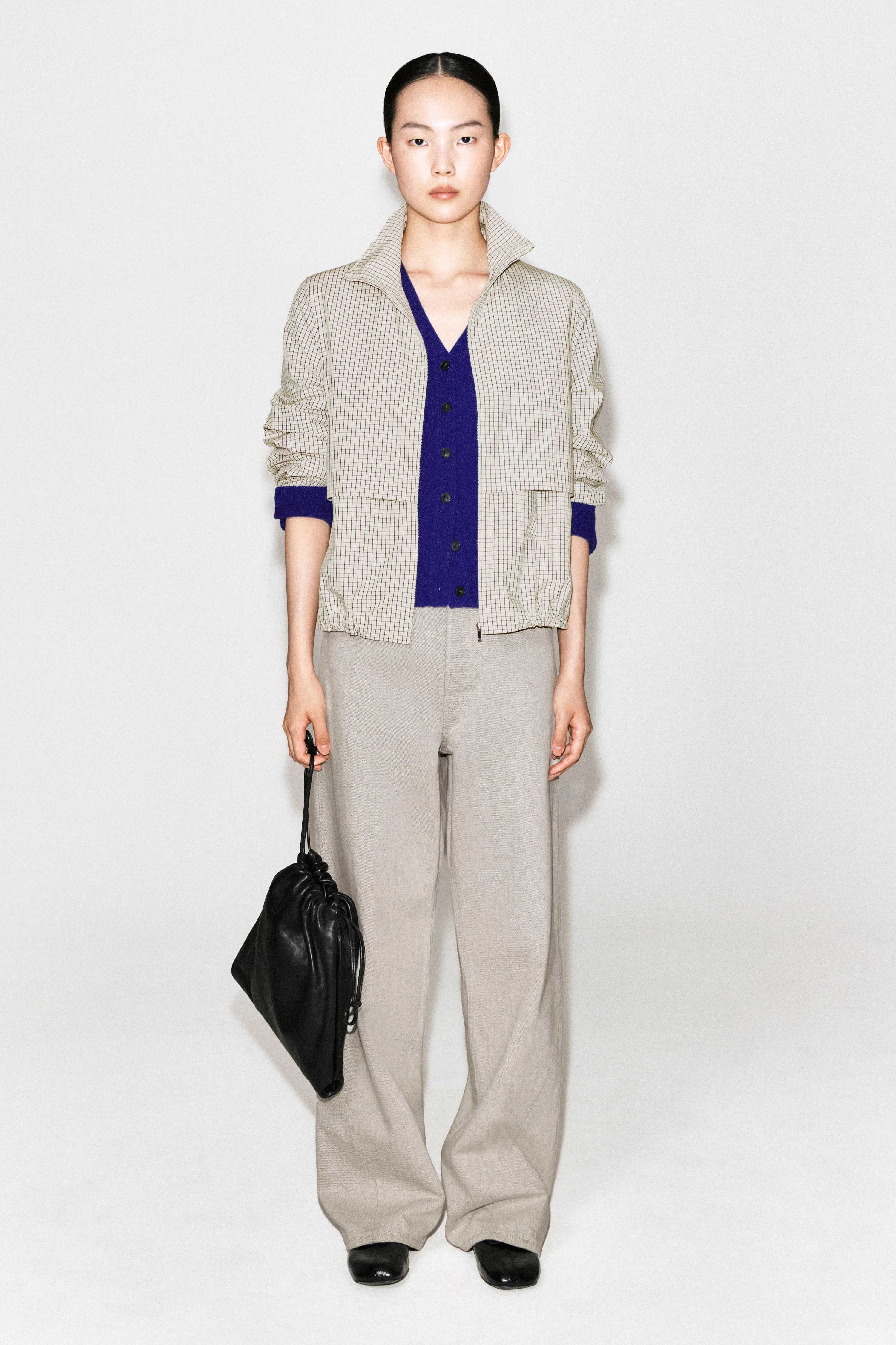 FUNNEL-NECK COTTON DRAWSTRING JACKET - 4