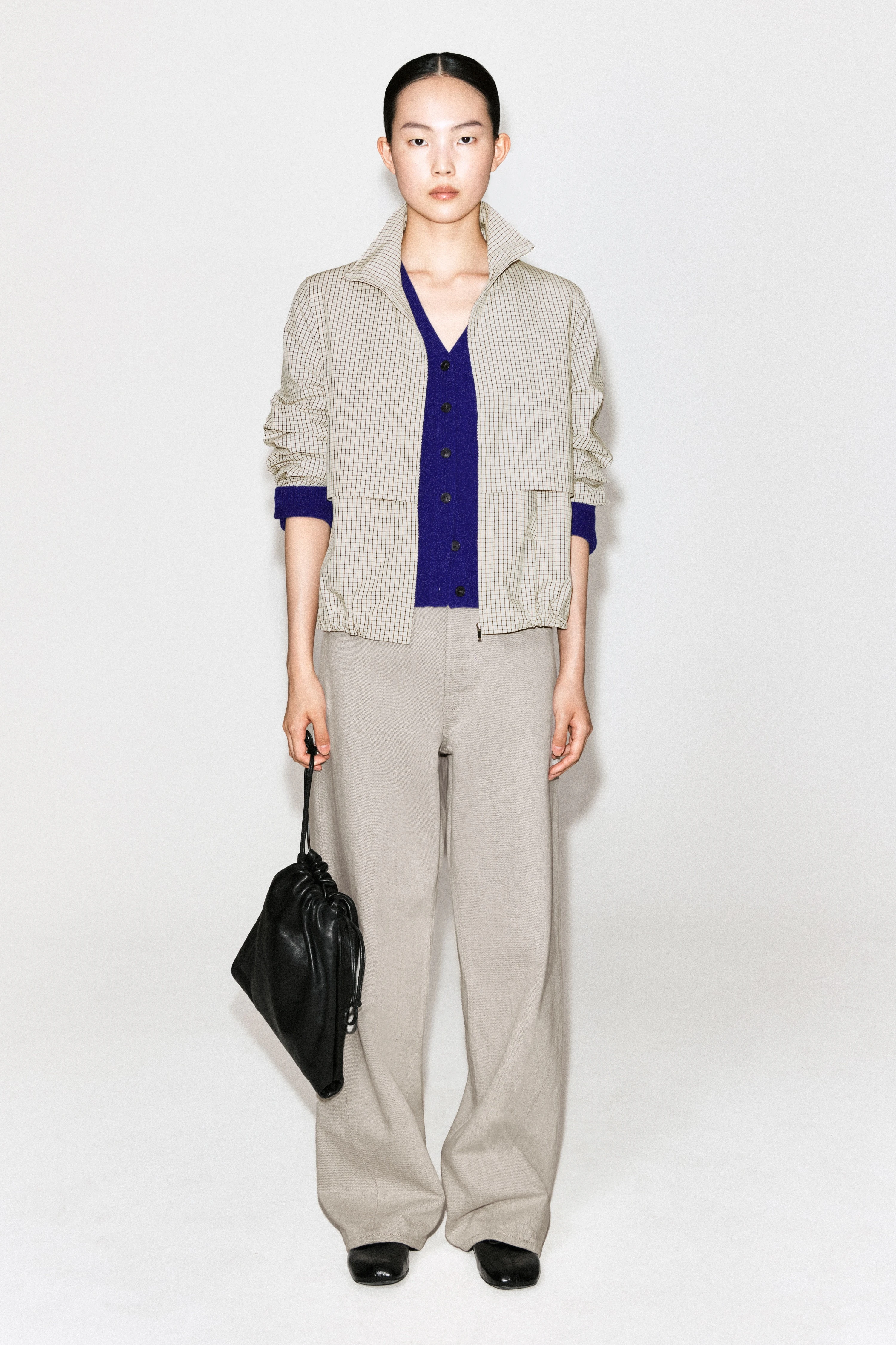 FUNNEL-NECK COTTON DRAWSTRING JACKET - 4