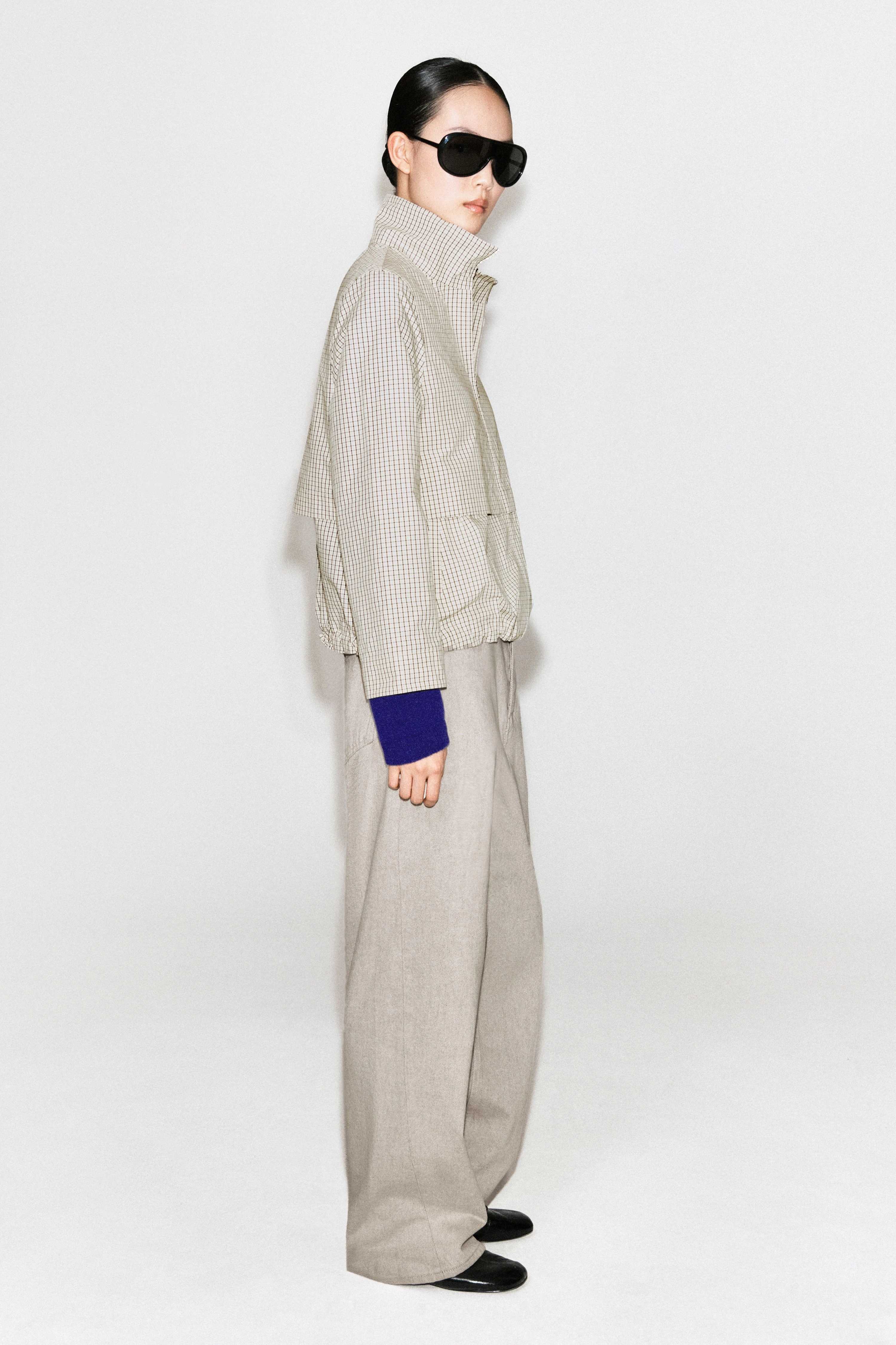 FUNNEL-NECK COTTON DRAWSTRING JACKET - 5