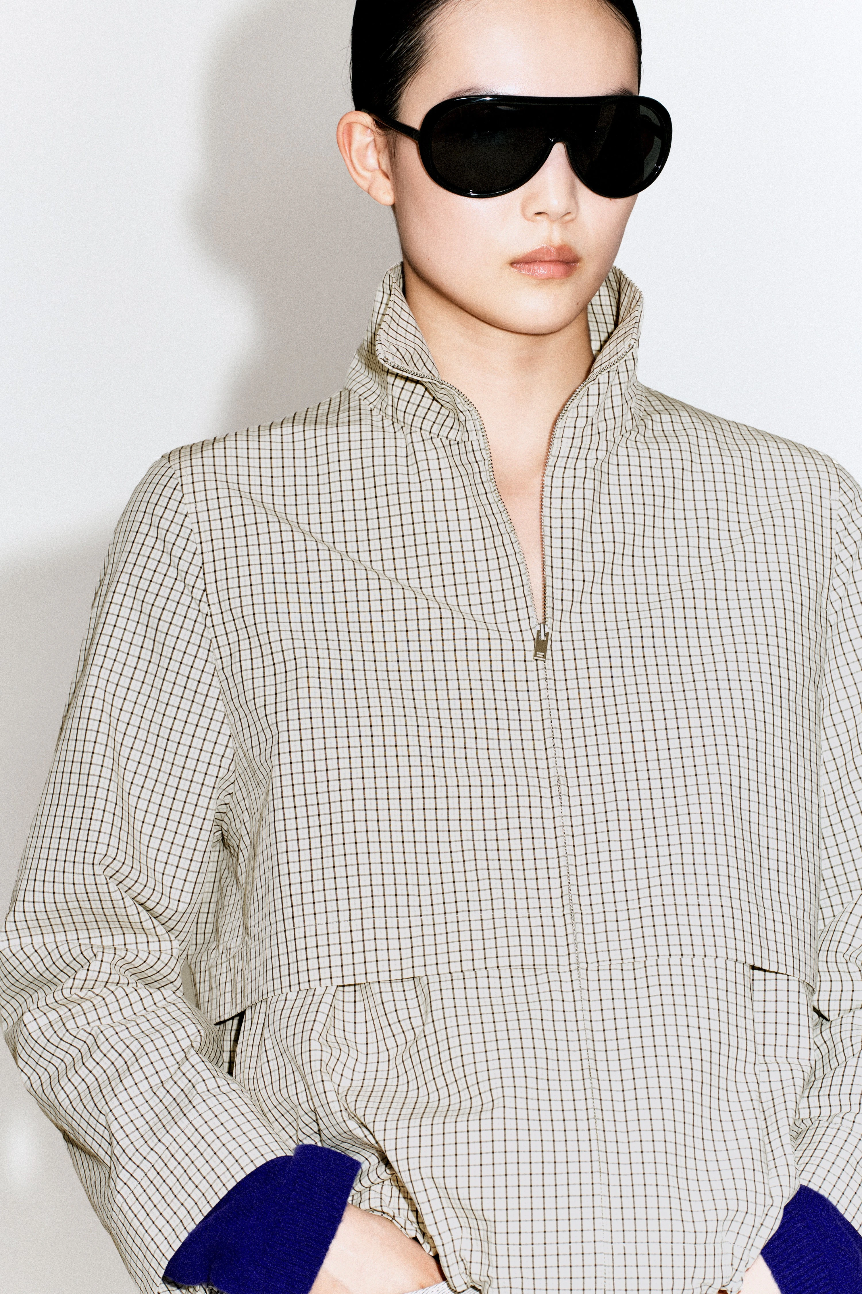 FUNNEL-NECK COTTON DRAWSTRING JACKET - 6