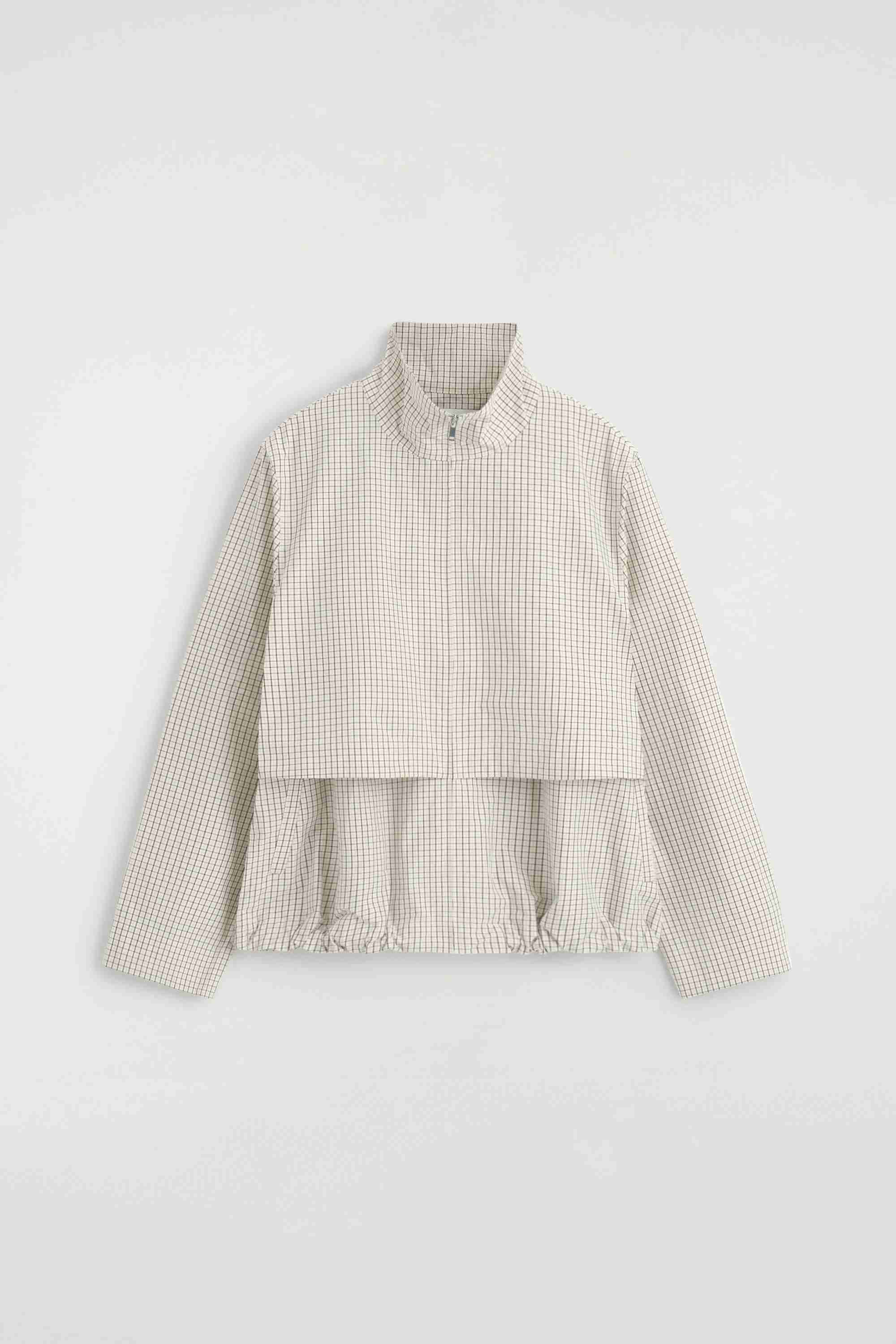 FUNNEL-NECK COTTON DRAWSTRING JACKET - 7