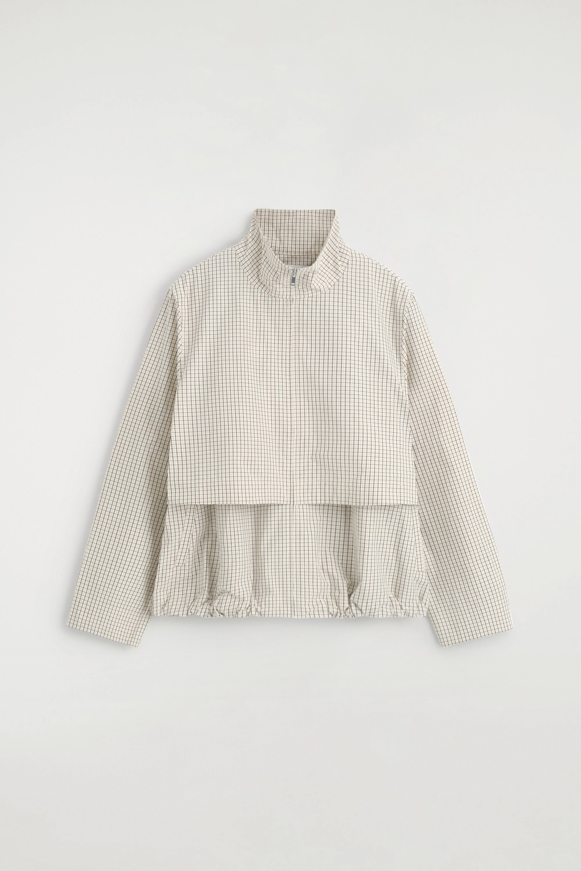 FUNNEL-NECK COTTON DRAWSTRING JACKET - 7