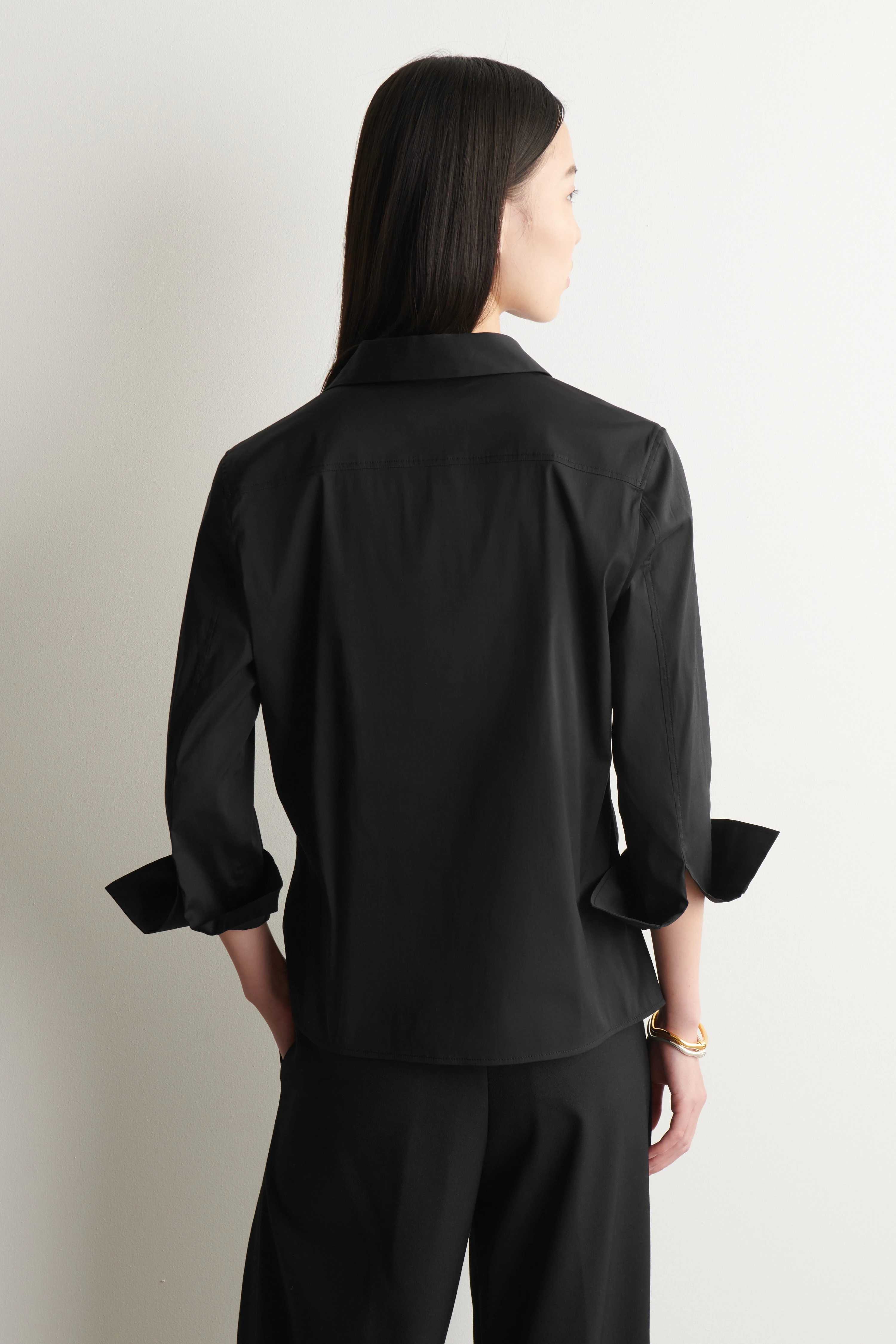 SLIM COTTON-POPLIN HALF-PLACKET SHIRT - 2
