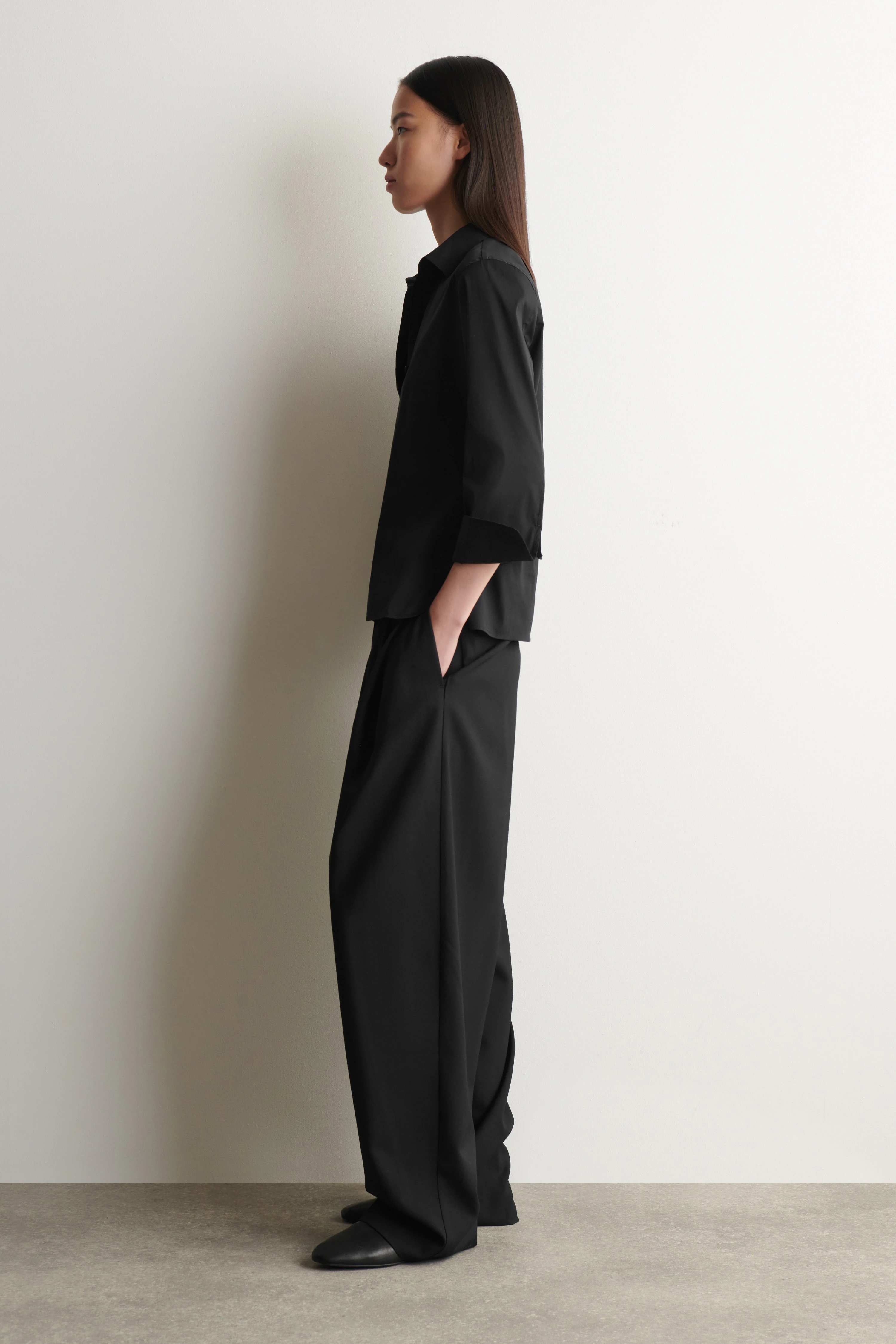SLIM COTTON-POPLIN HALF-PLACKET SHIRT - 4
