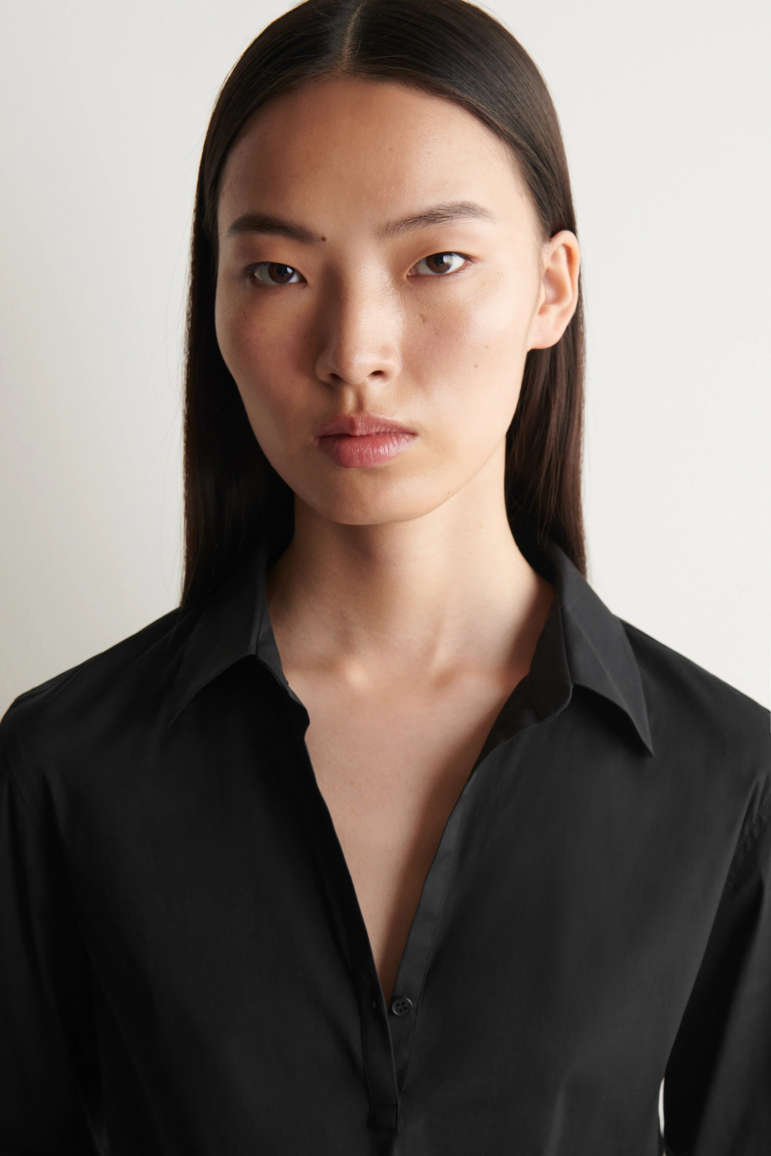 SLIM COTTON-POPLIN HALF-PLACKET SHIRT - 5