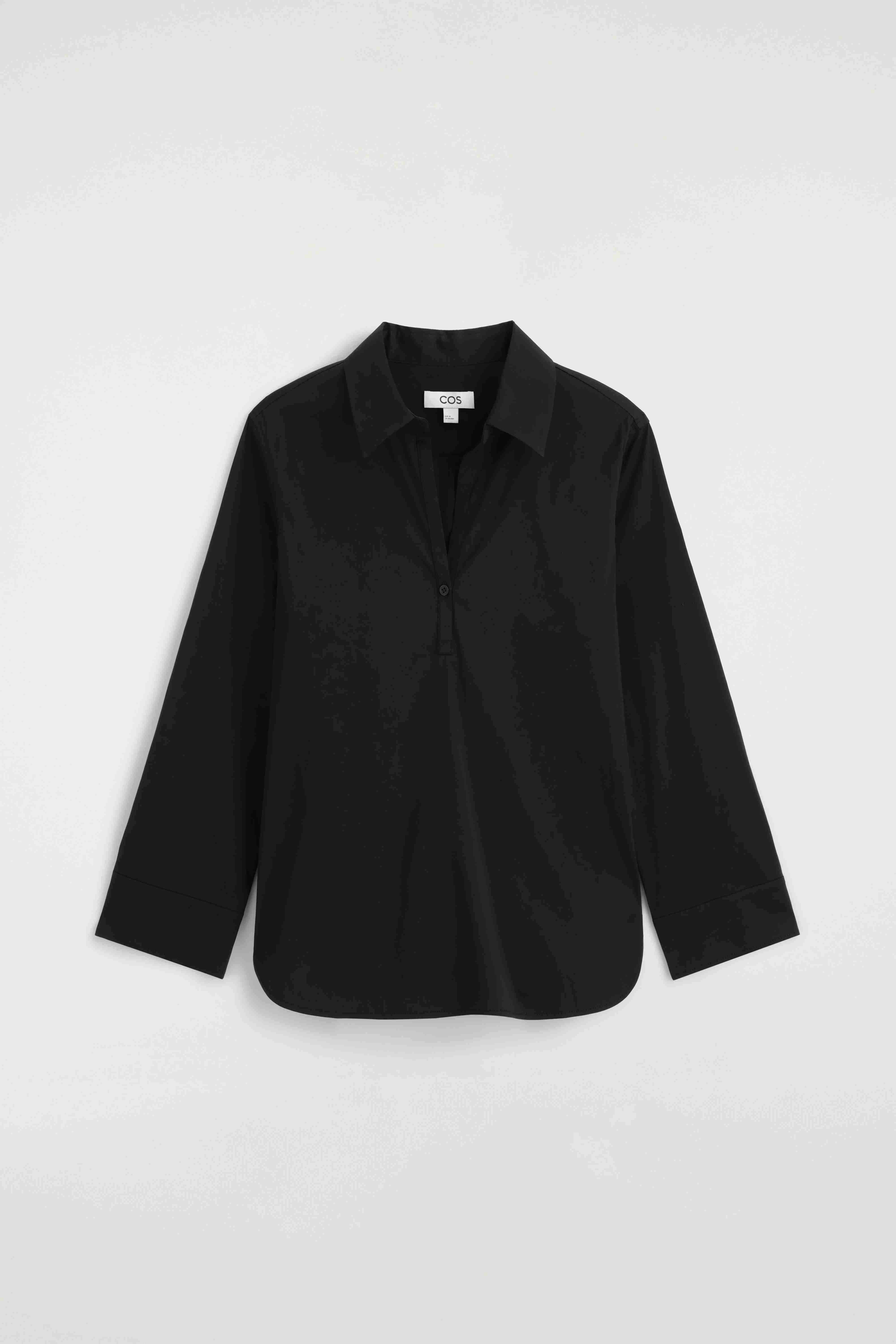 SLIM COTTON-POPLIN HALF-PLACKET SHIRT - 6
