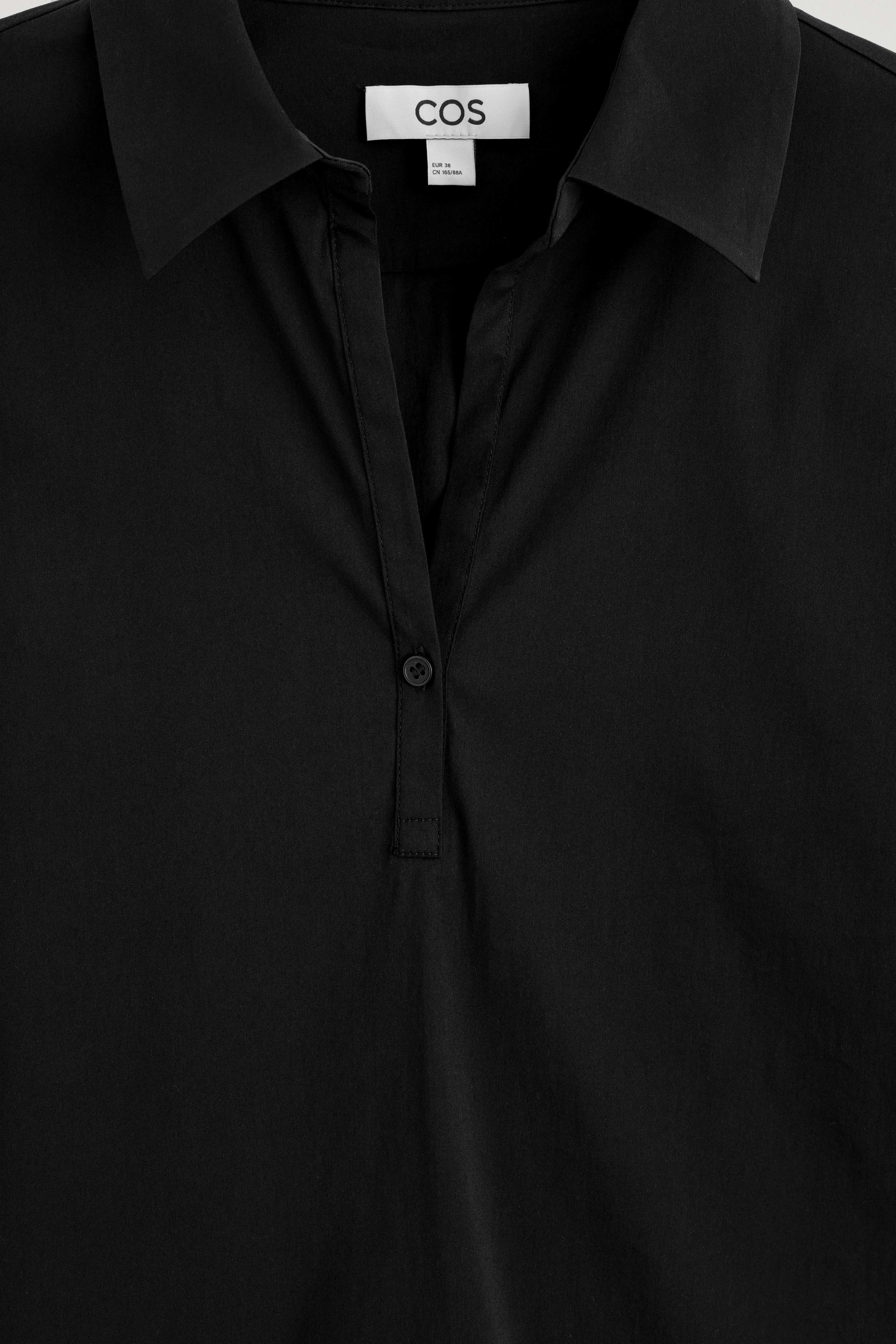 SLIM COTTON-POPLIN HALF-PLACKET SHIRT - 7