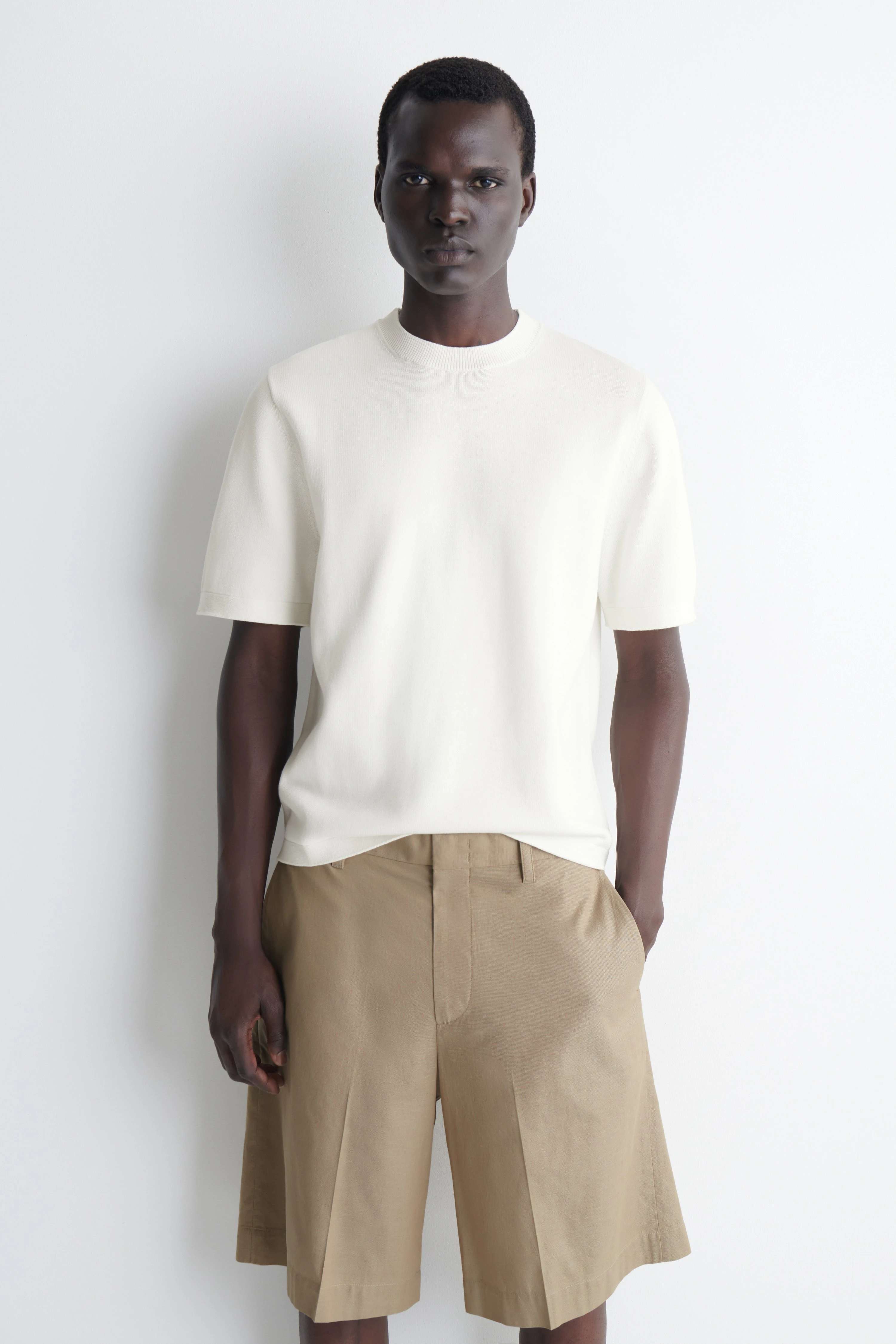 KNITTED COTTON T-SHIRT - 1