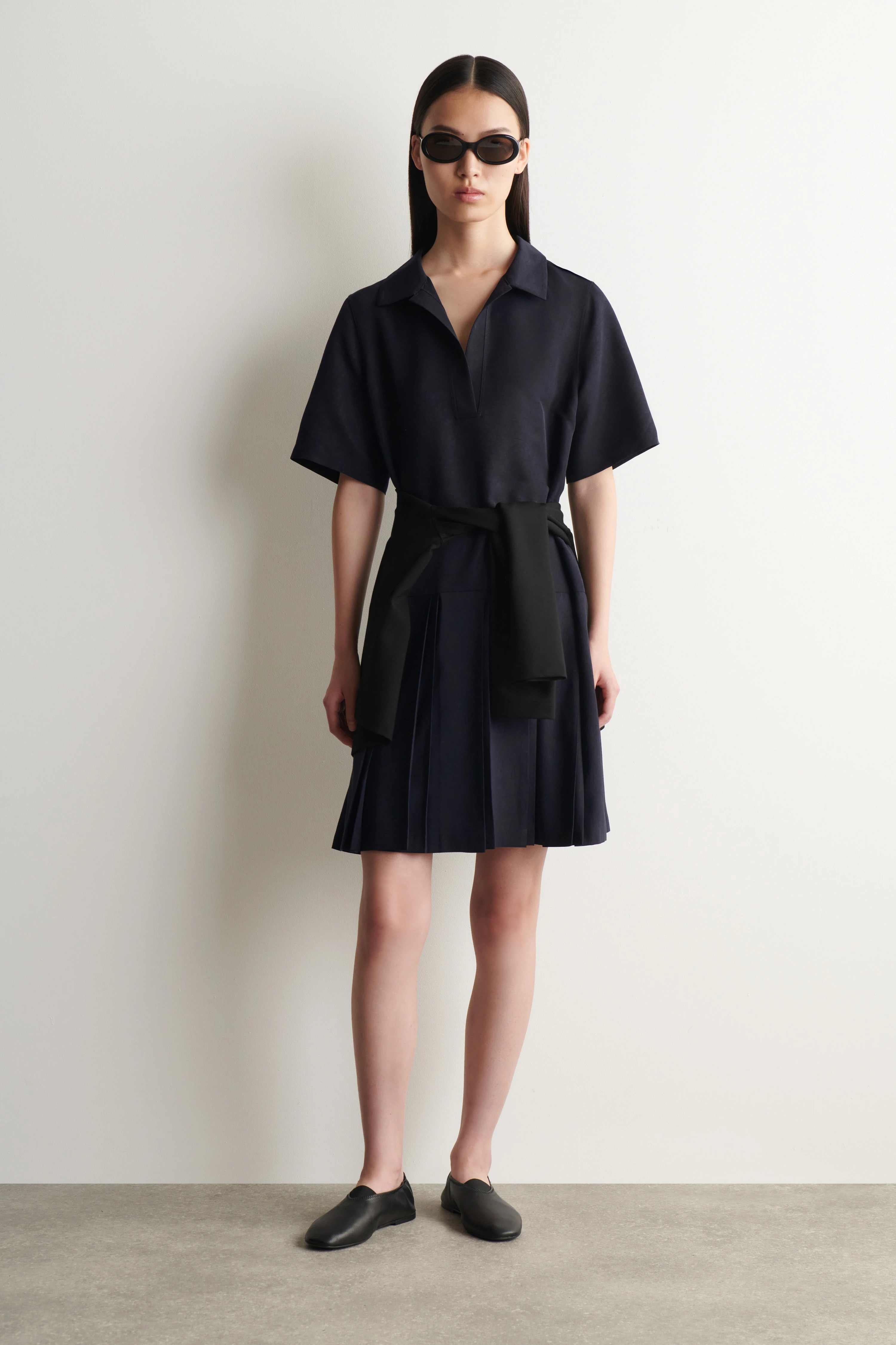 PLEATED MINI POLO DRESS - 1