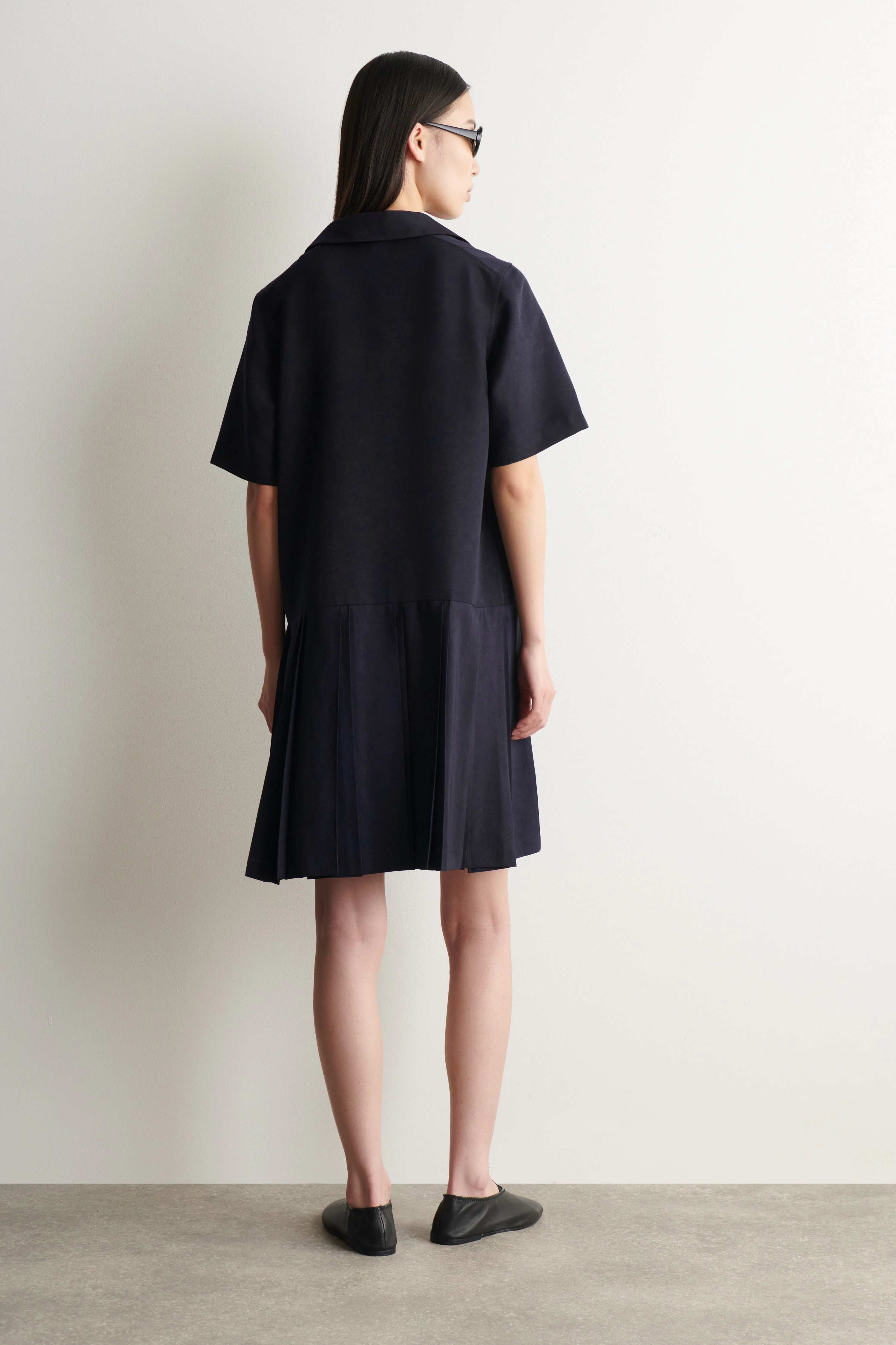 PLEATED MINI POLO DRESS