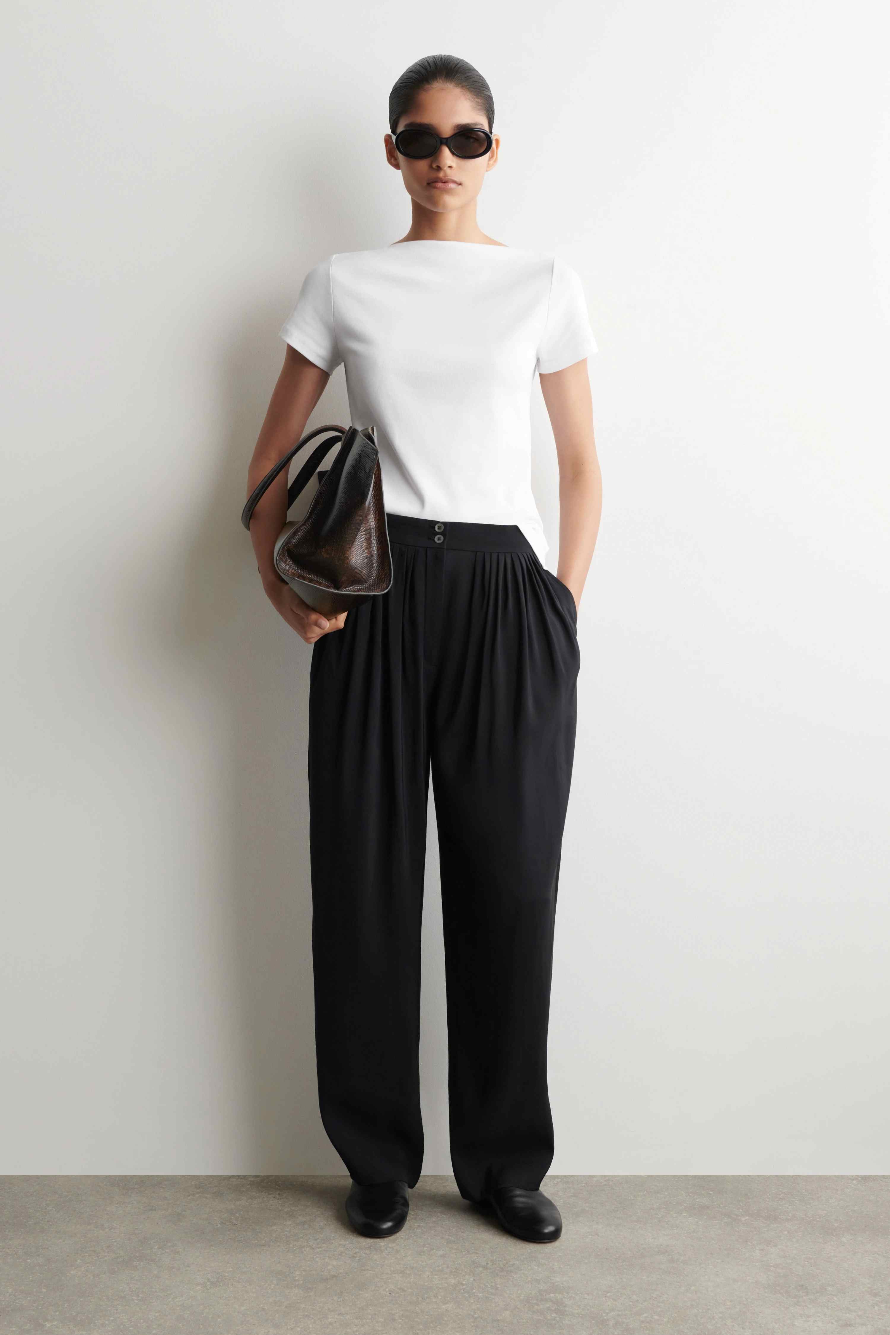SLIM BOAT-NECK COTTON T-SHIRT - 3